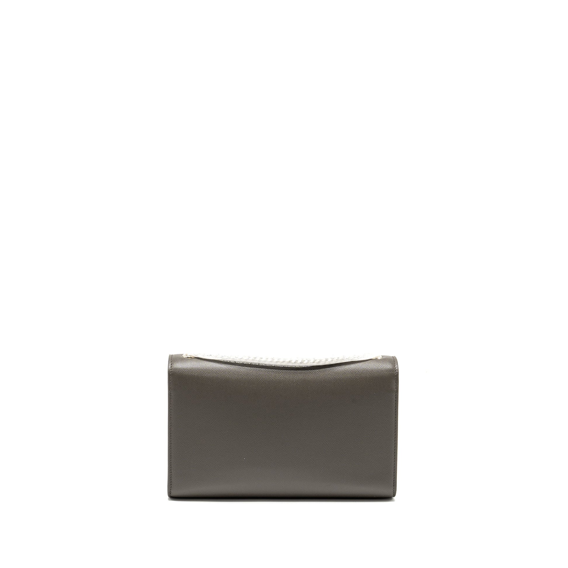 YSL Saint Laurent Kate Purse Grained Calfskin Grey Travel Bag Medium