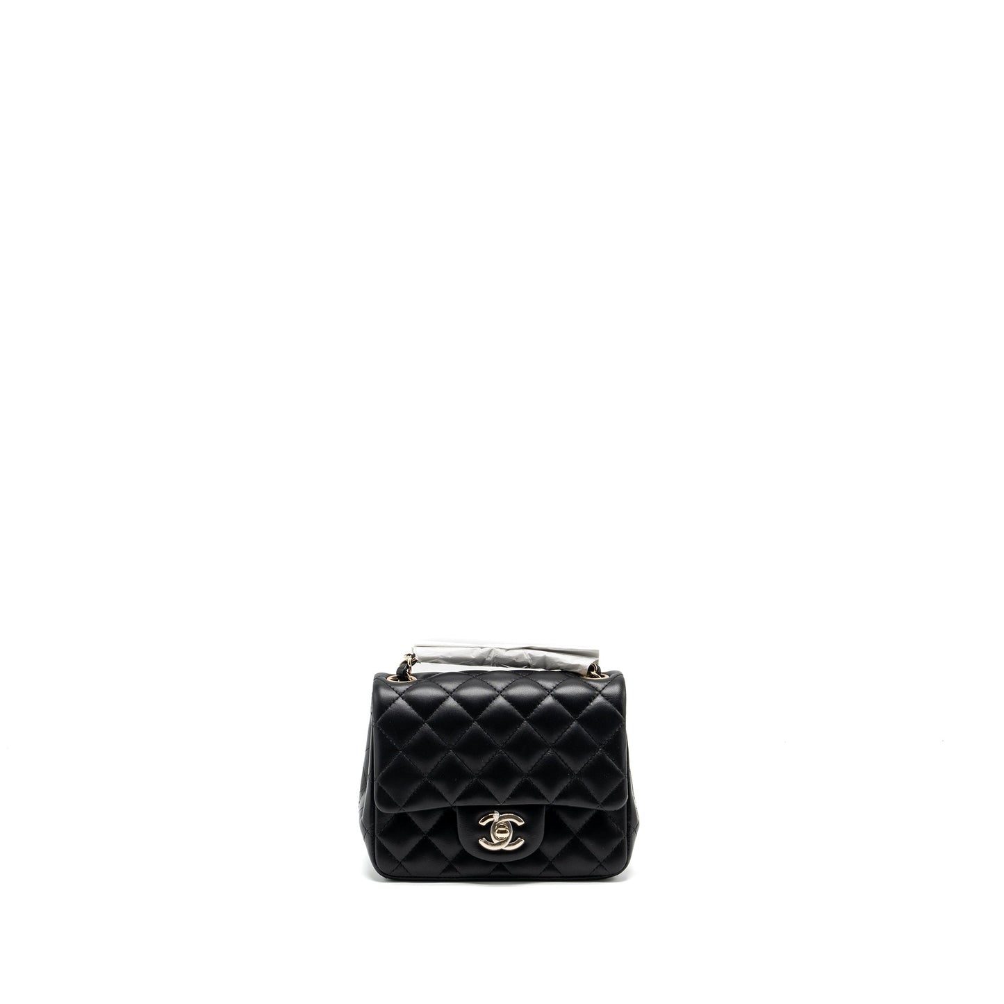 Chanel square flap lambskin LGHW microchip Black Shoulder Bag Microchip 2