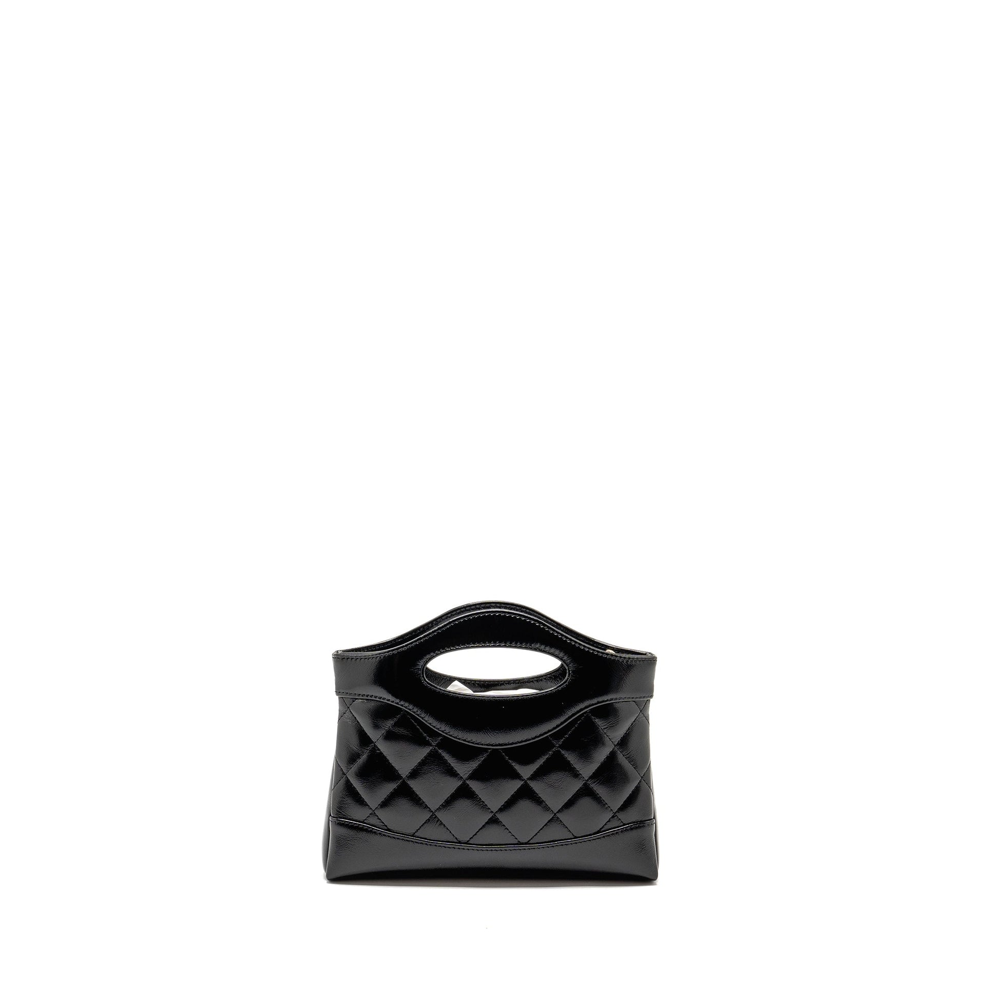 Chanel 31 Shiny Calfskin LGHW Microchip Black Clutch Bag Microchip 1