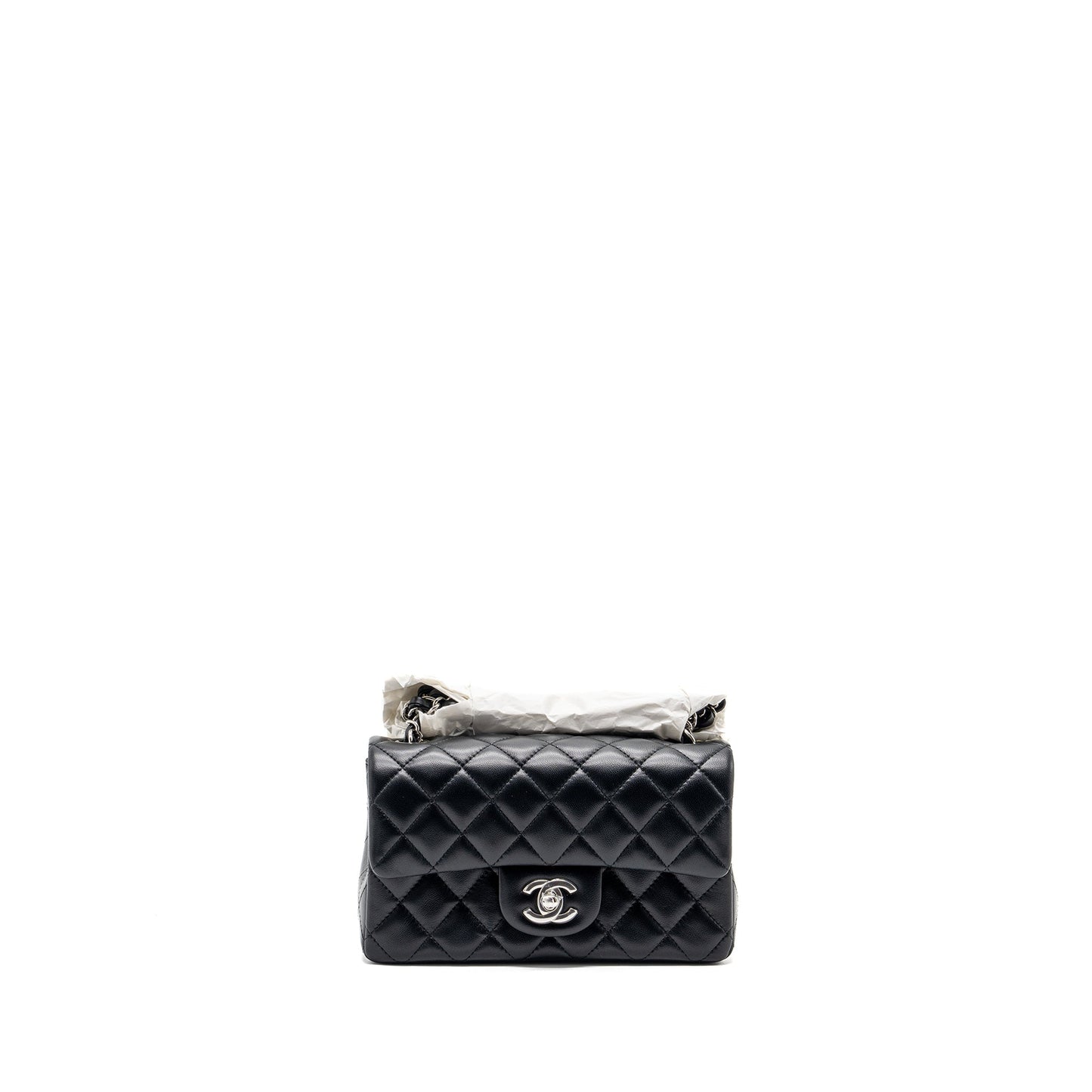 Chanel Mini Rectangular Flap Lambskin Black Shw (microchip) Jewelry