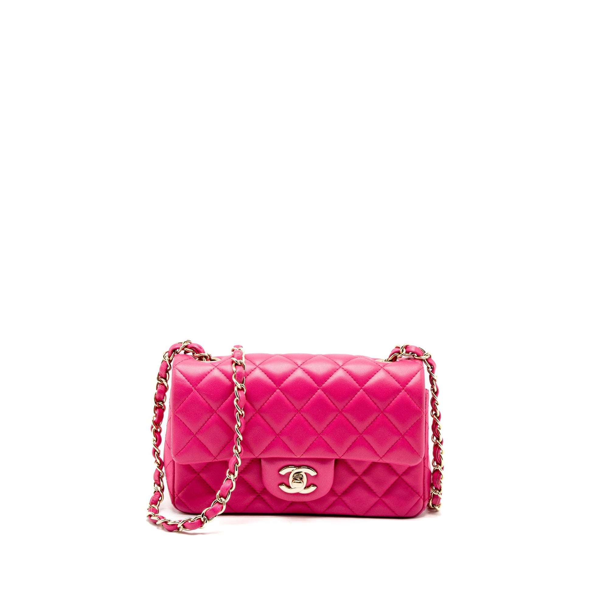 Chanel Rectangular Flap Lambskin LGHW Pink Shoulder Bag
