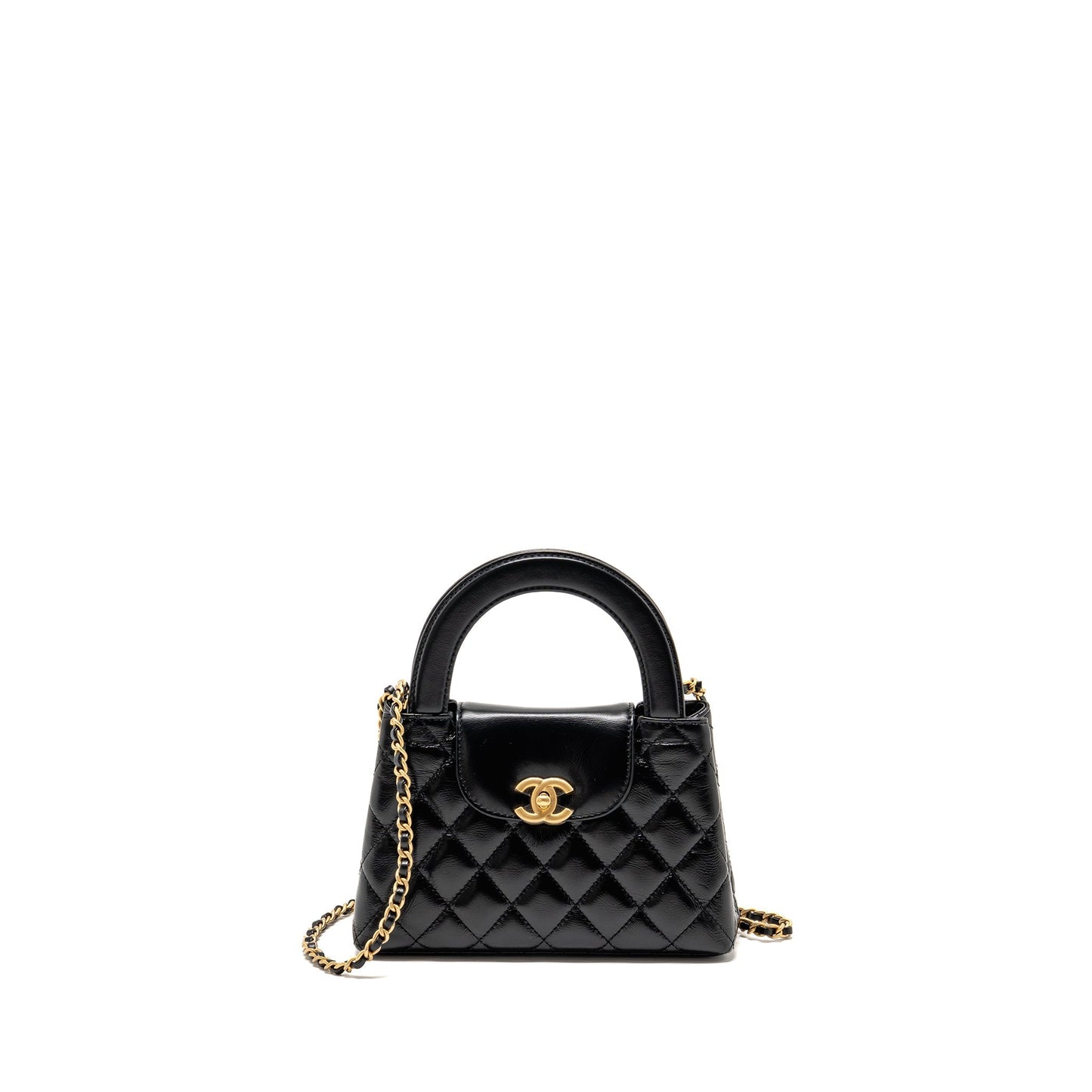 Chanel kelly shopping calfskin GHW Microchip Black Tote Bag Microchip 5