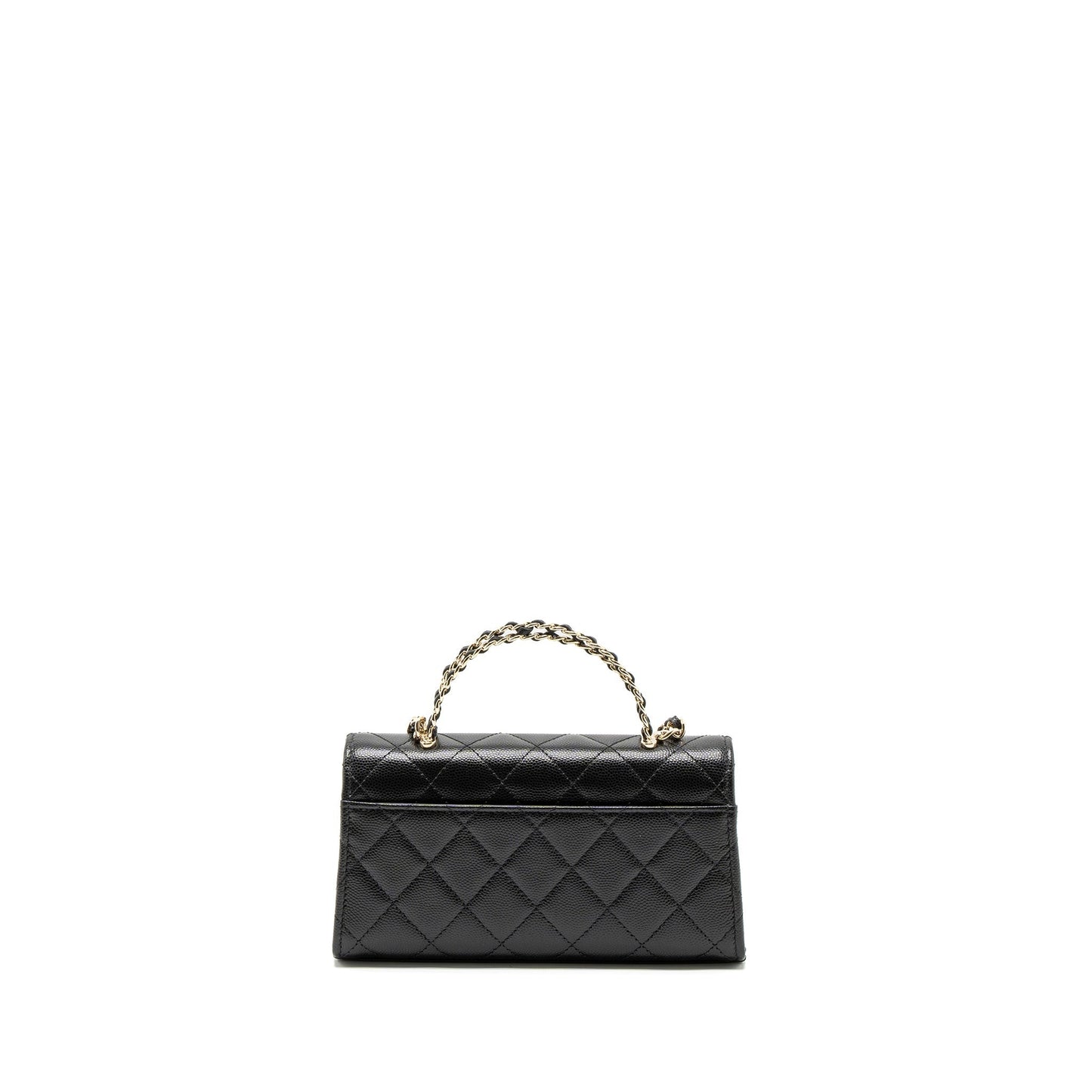 Chanel 23P Top Handle Flap Caviar LGHW Black Shoulder Bag