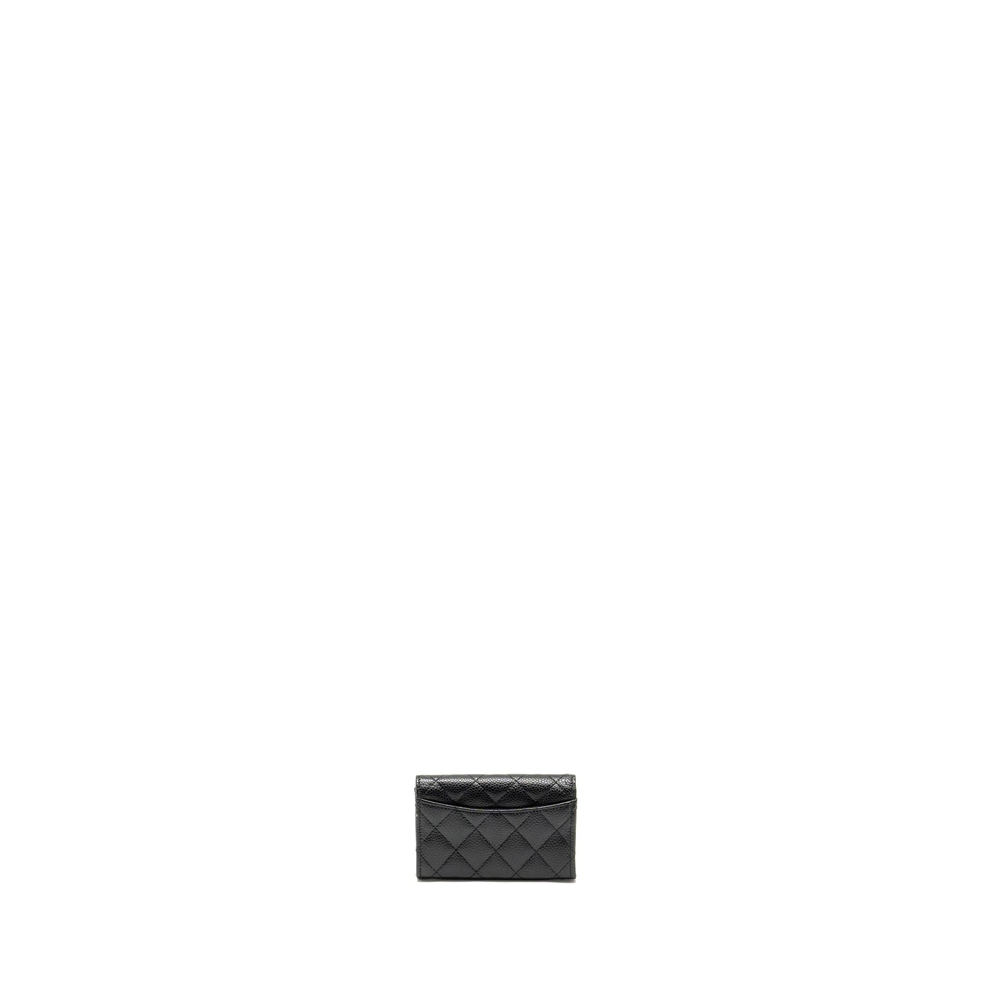 Chanel Classic Flap Card Holder Caviar GHW Black Wallet Case Ghwmicrochip 1