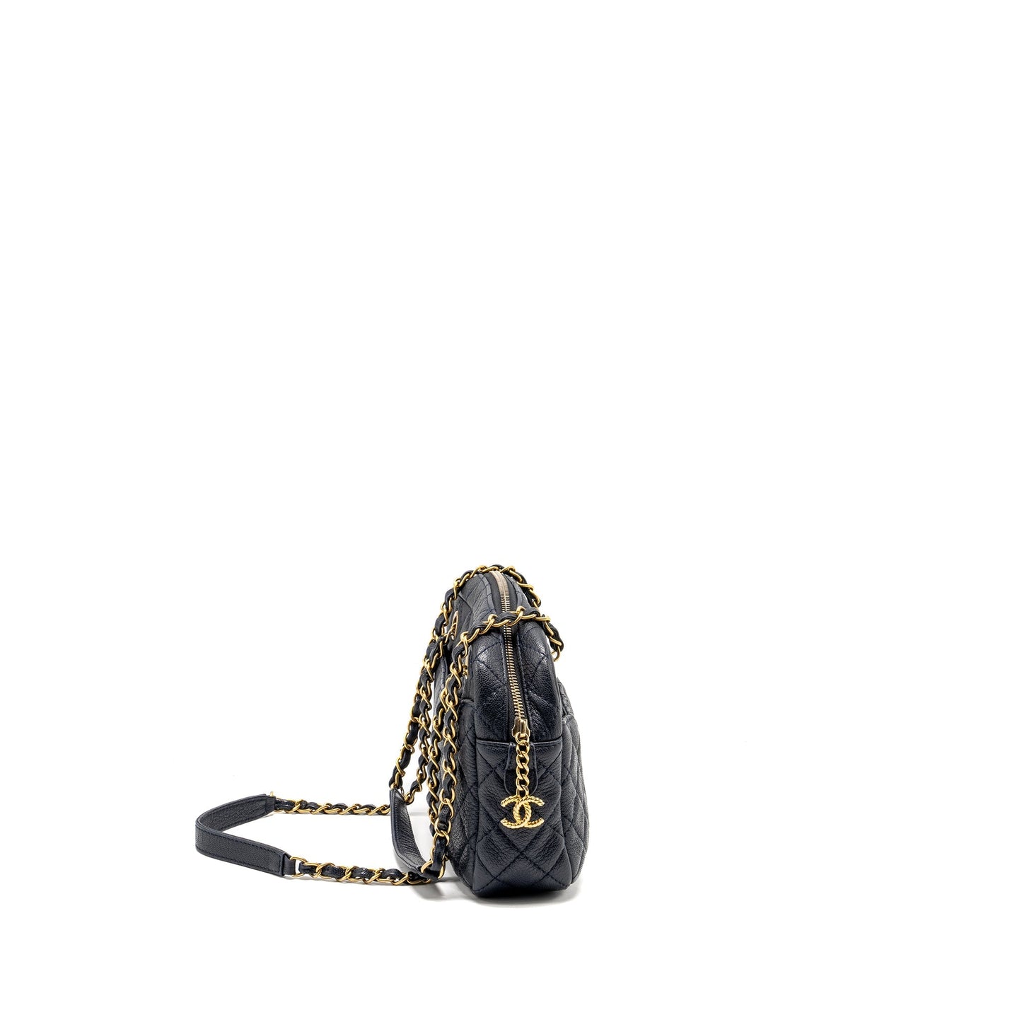 Chanel 18C CC Camera Calfskin Navy GHW Crossbody Bag