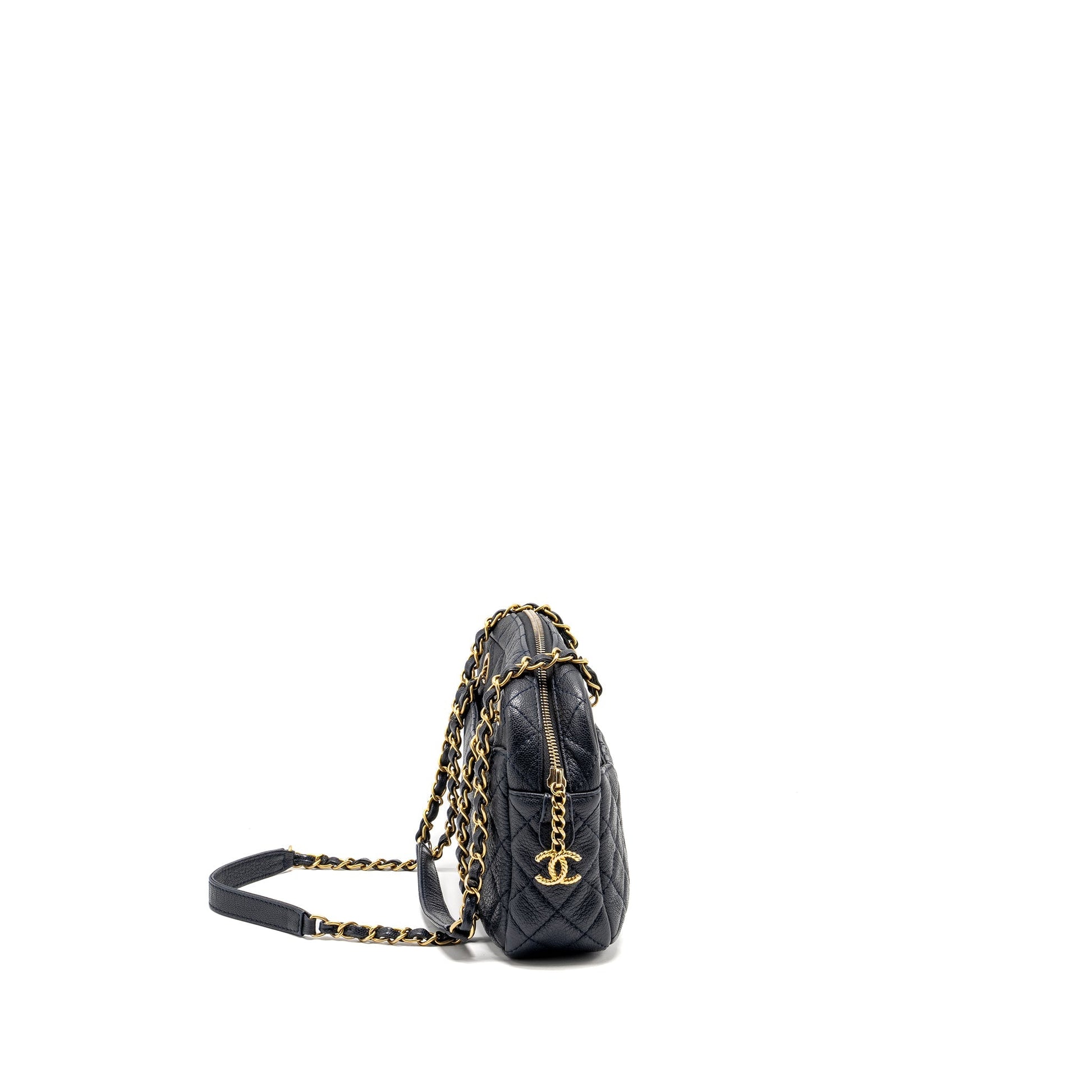 Chanel 18C CC Camera Calfskin Navy GHW Crossbody Bag