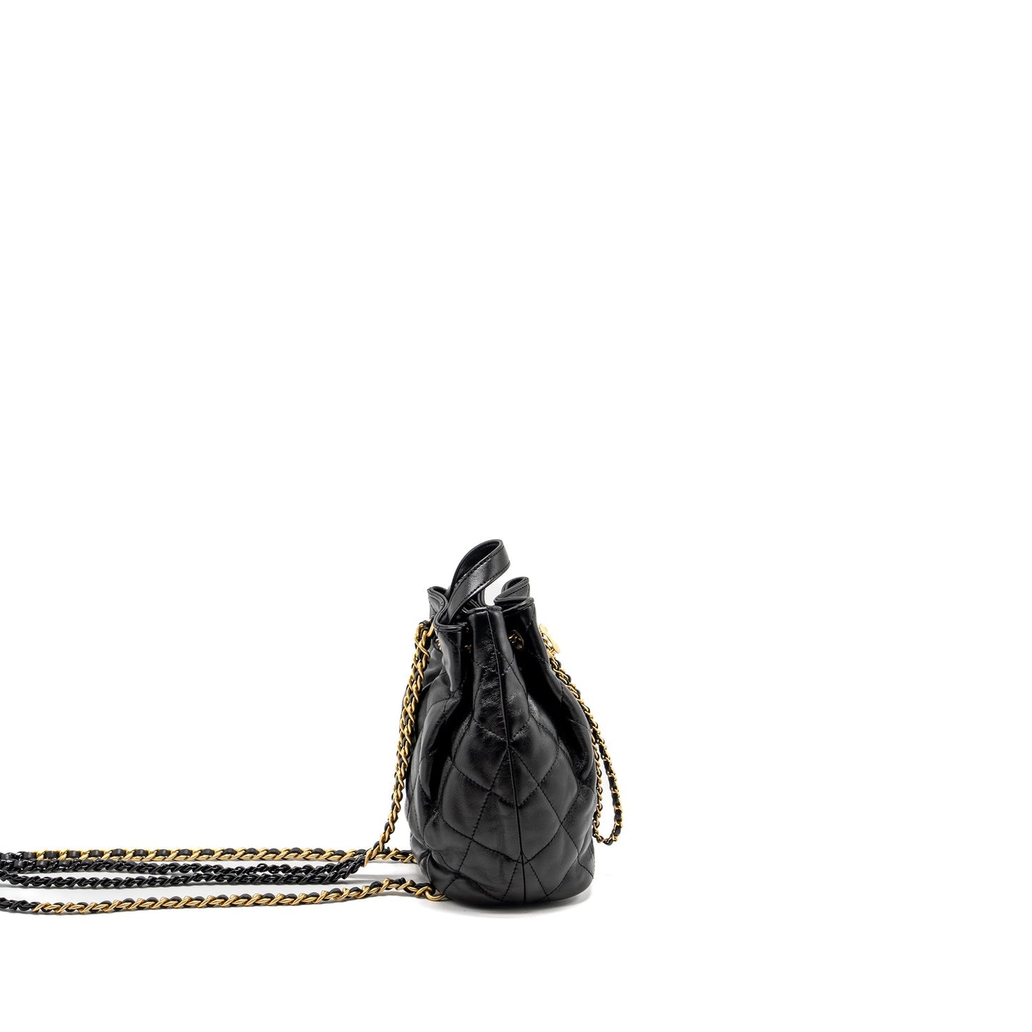 Chanel 22S Candy Chains Bucket Backpack Lambskin Black Bucket Bag