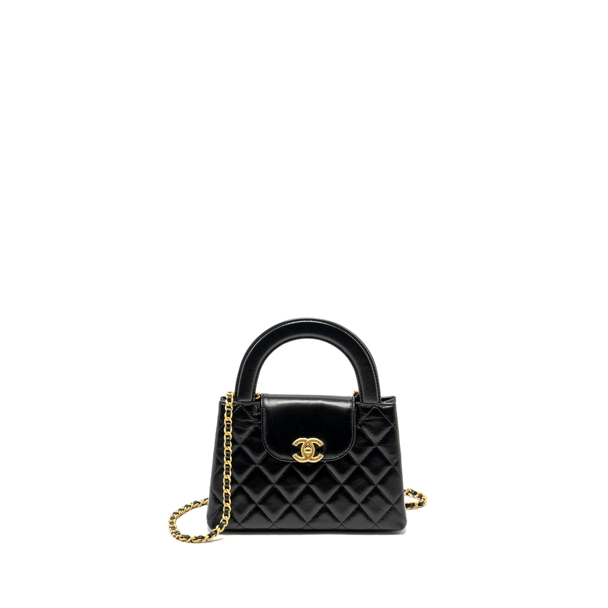 Chanel Kelly Shopping Calfskin GHW Microchip Black Tote Bag Microchip 2