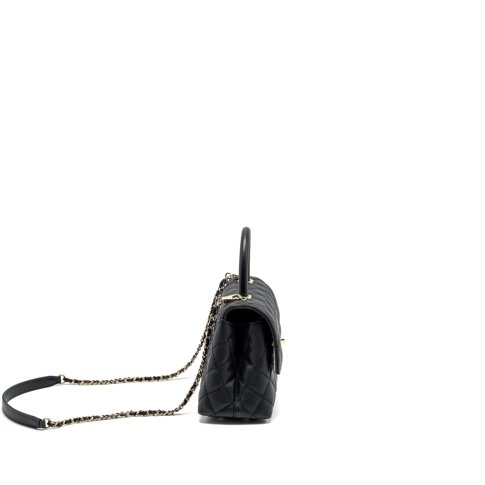 Chanel COCO Handle Caviar LGHW Microchip Black Small Handbag Microchip 16