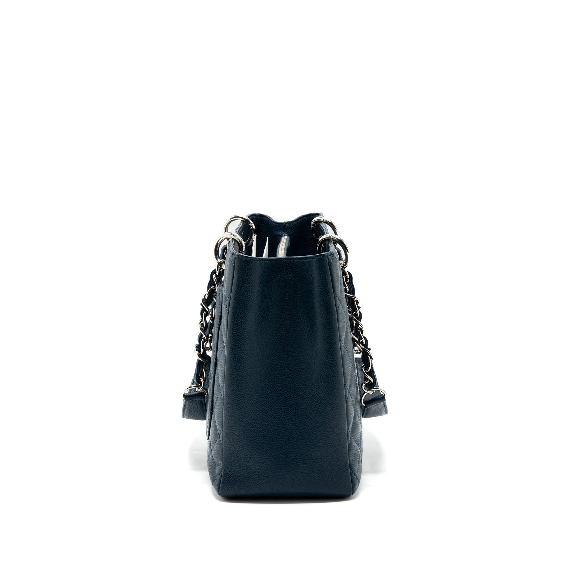 Chanel Grand Shopping GST Caviar Dark SHW Blue Tote Bag