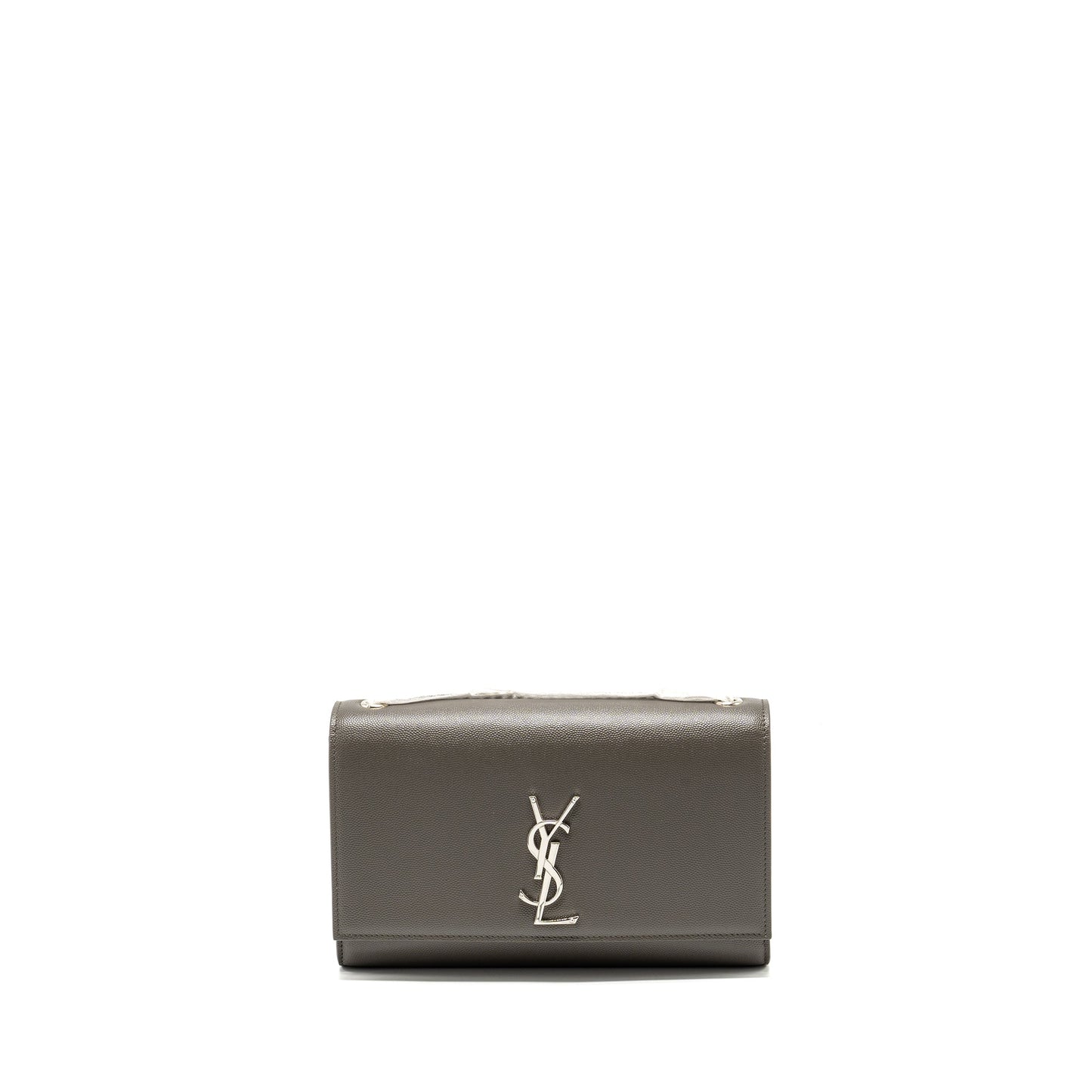 YSL Saint Laurent Kate Purse Grained Calfskin Grey Travel Bag Medium