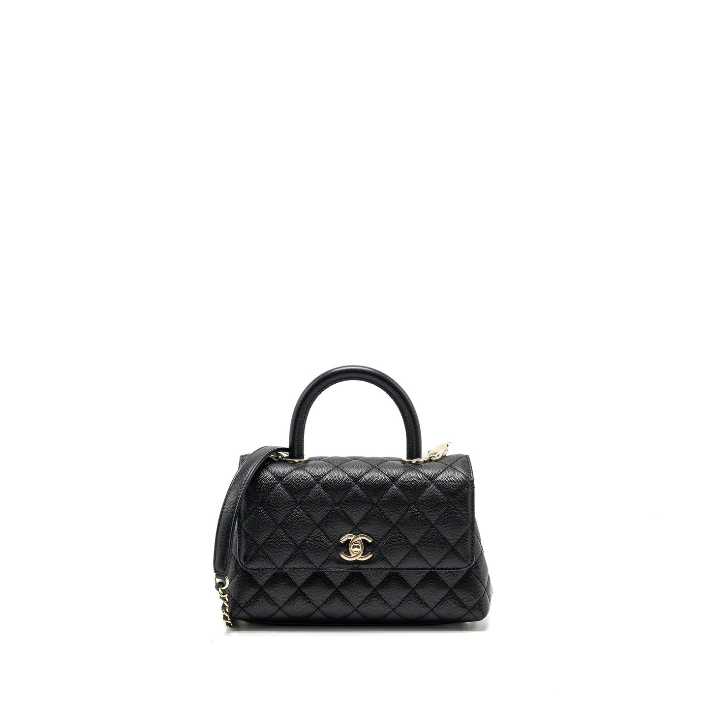 Chanel COCO HANDLE CAVIAR LGHW microchip Black Small Handbag Microchip 1