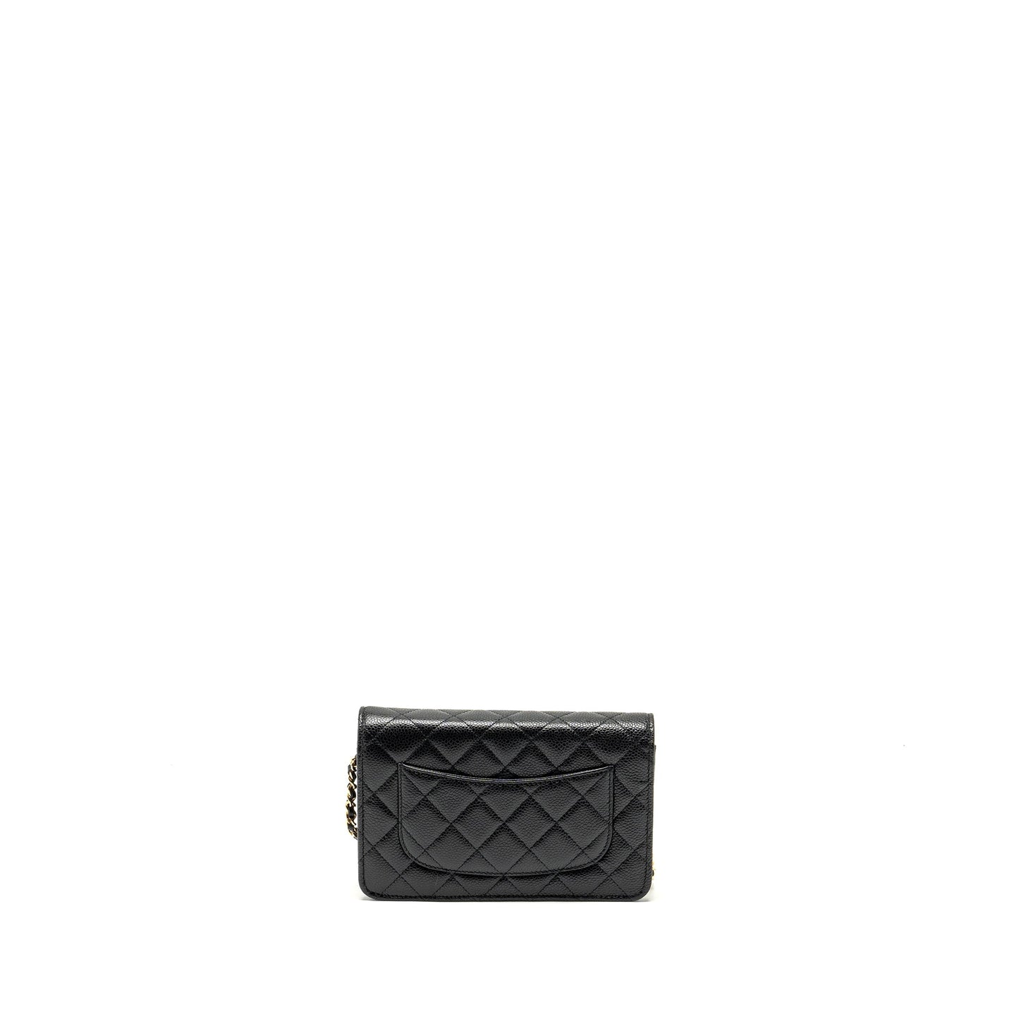 Chanel Classic on Caviar GHW Microchip Black Wallet Case Microchip 24