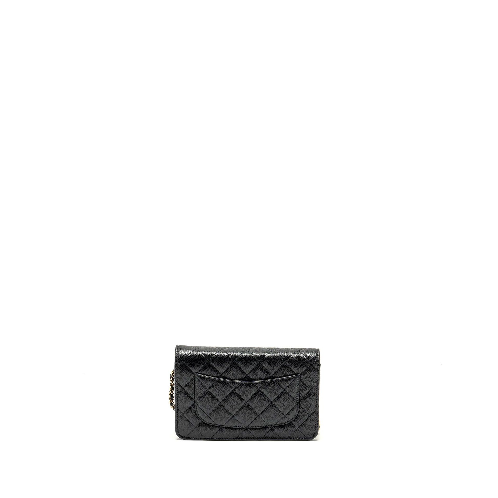 Chanel Classic on Caviar GHW Microchip Black Wallet Case Microchip 24