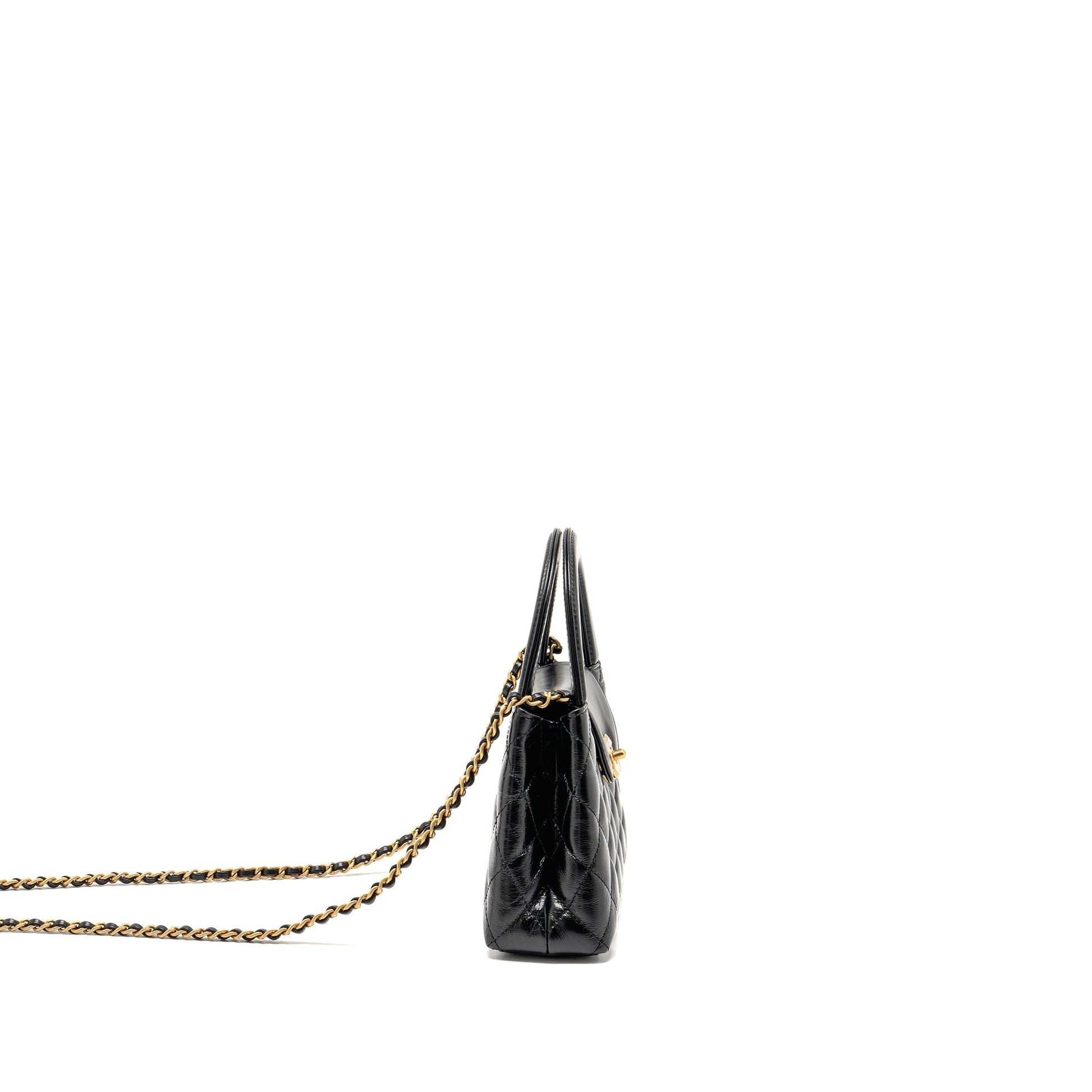 Chanel kelly shopping calfskin GHW Microchip Black Tote Bag Microchip 5