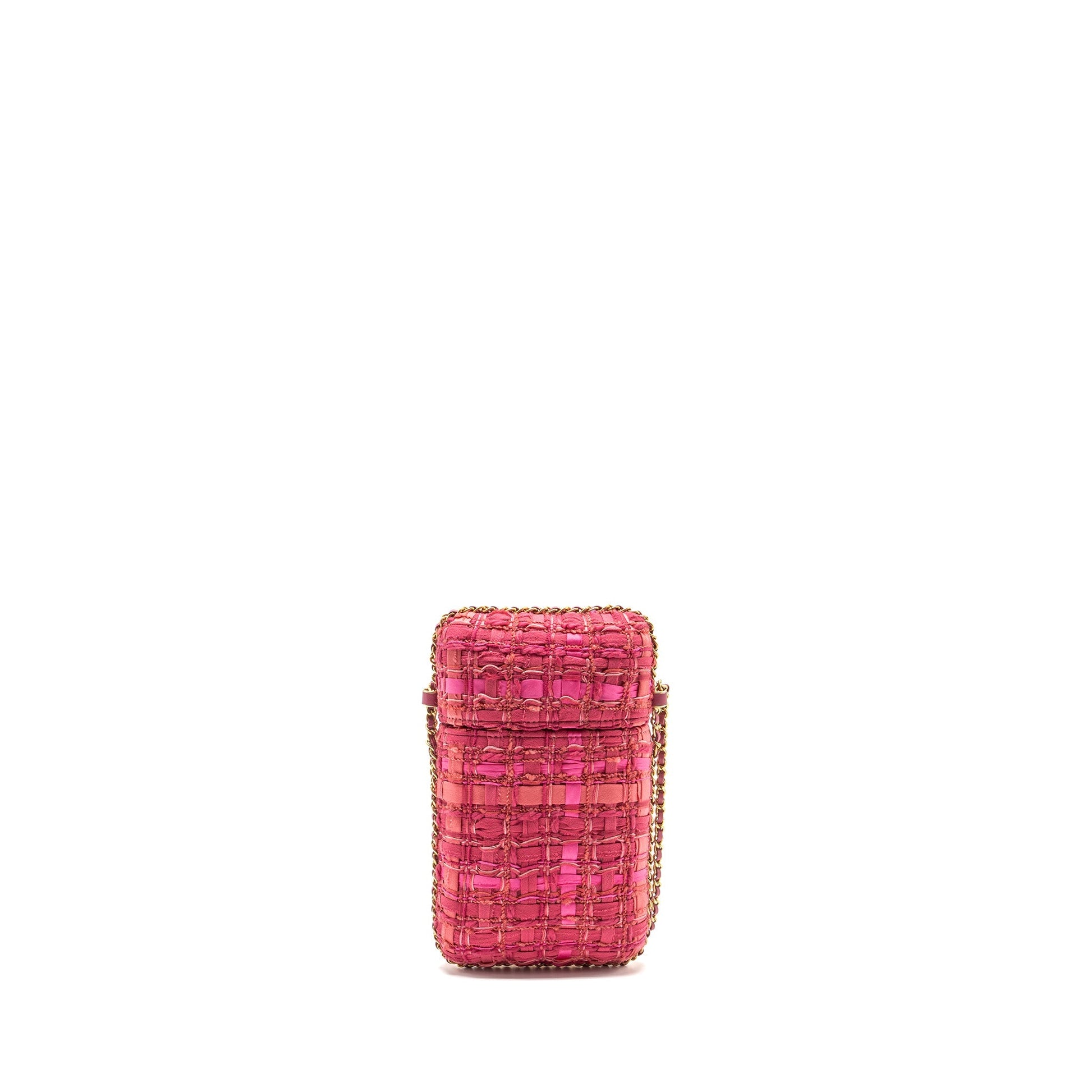Chanel Vertical Phone tweed GHW Pink Handbag