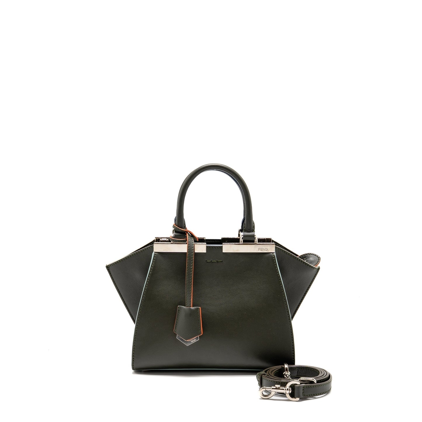 Fendi 3Jours Tote Purse Calfskin Dark Green Mini Tote Bag