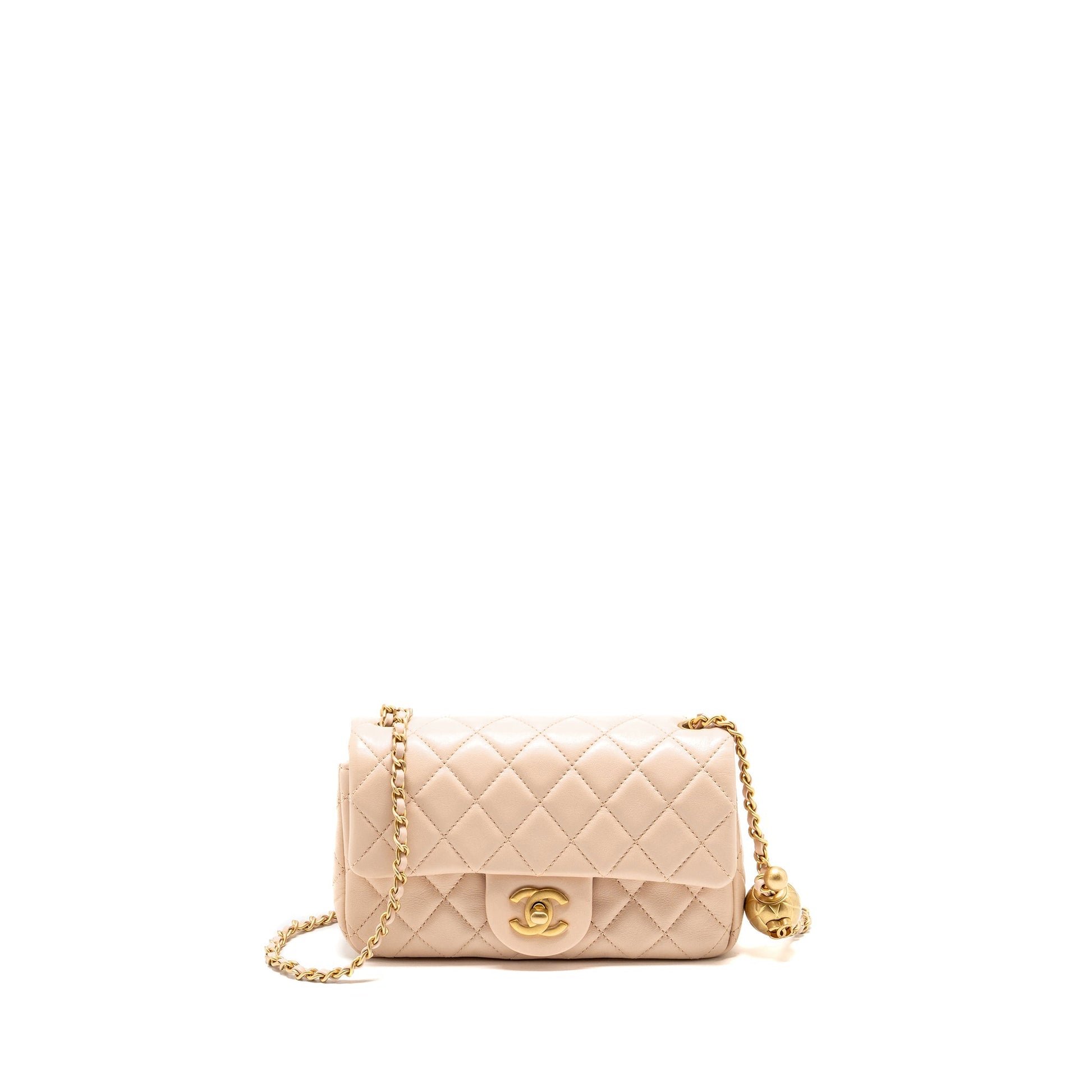 Chanel Pearl Crush Rectangular flap Lambskin light Pink Shoulder Bag