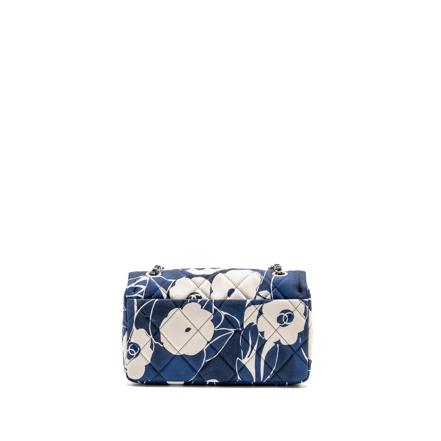 Chanel Limited Edition Flora Printed Classic Flap White Blue Shoulder Bag