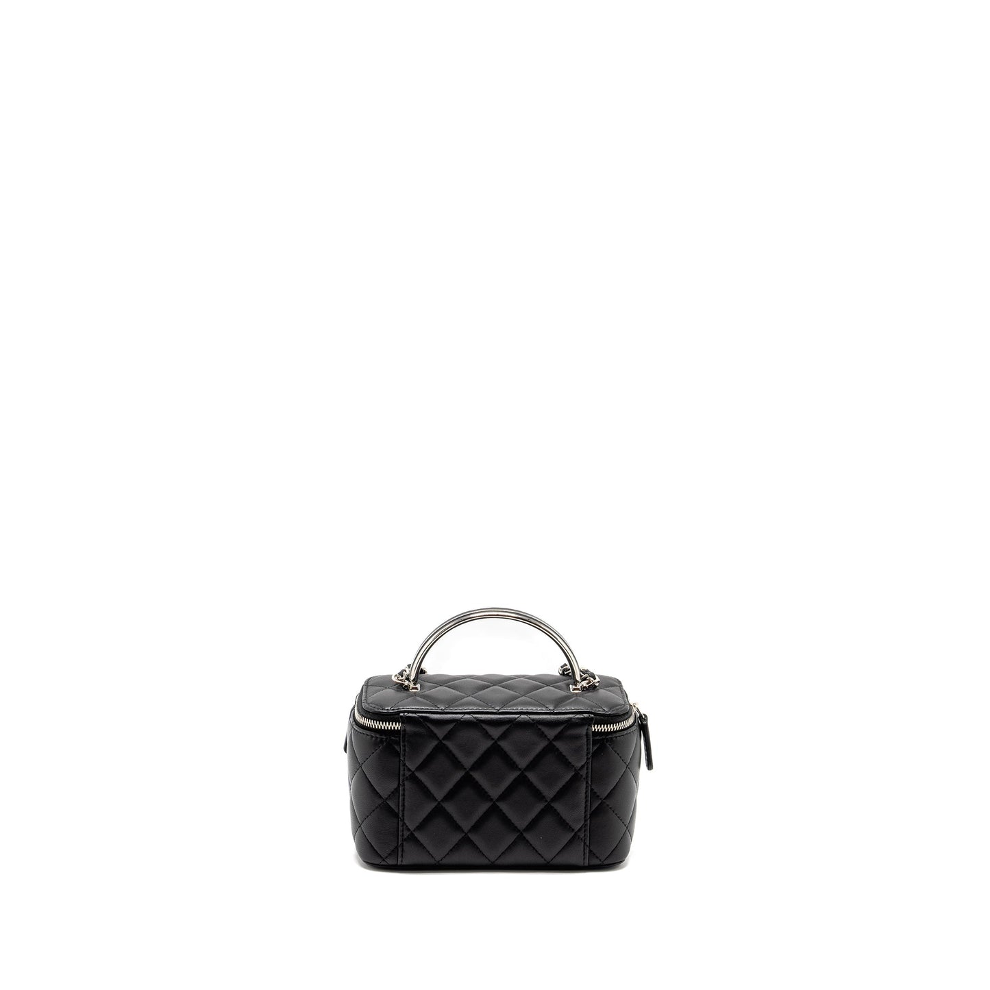 Chanel Top Handle Long Vanity Lambskin SHW Black Handbag Microchip 2