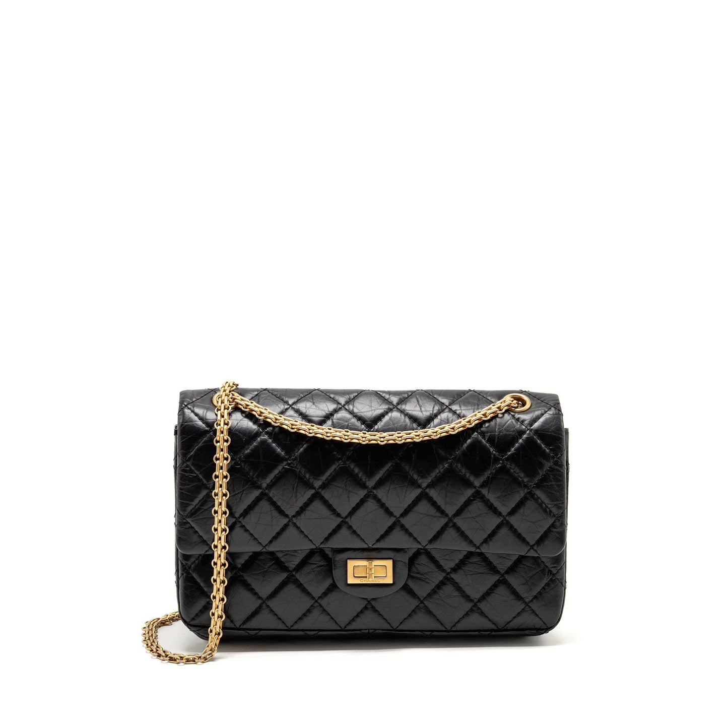 Chanel 2.55 Reissue Flap Aged Calfskin GHW Black Shoulder Bag 11