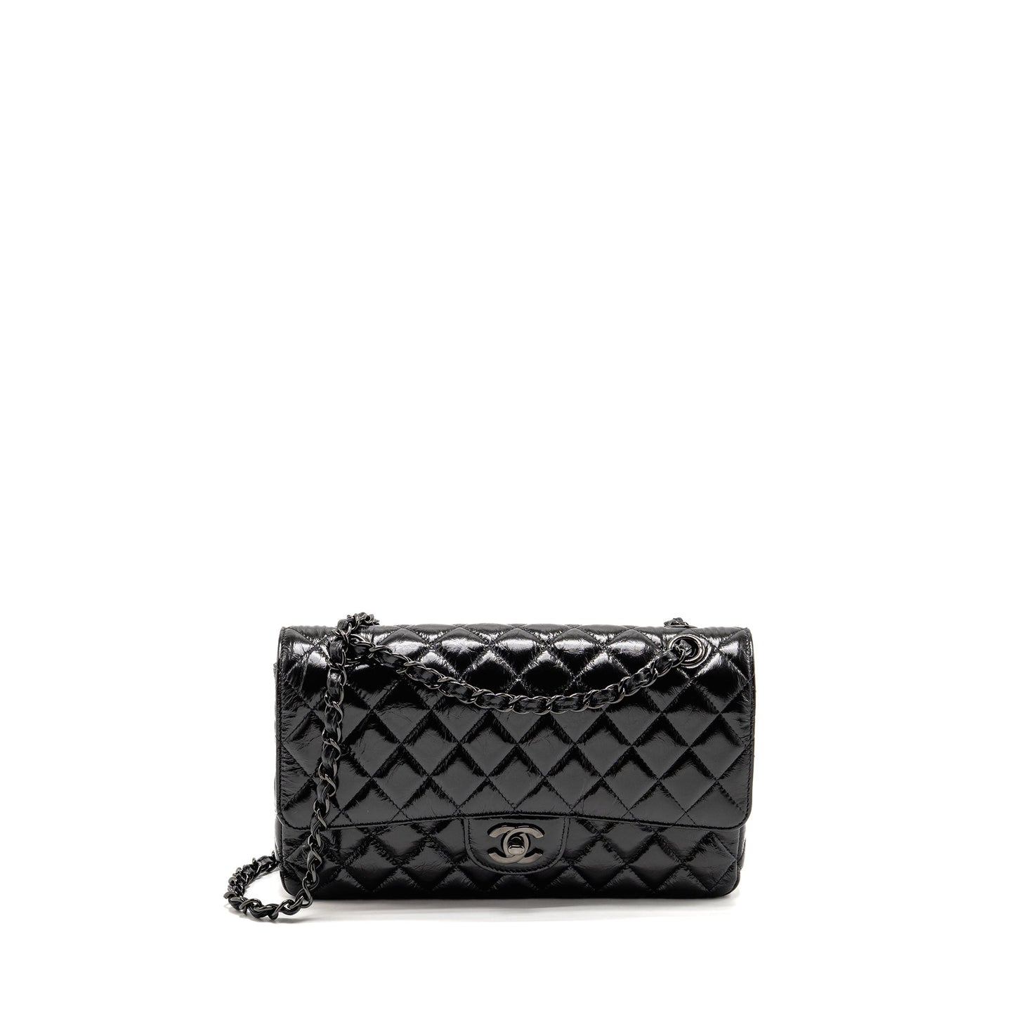 Chanel Classic Double Flap Patent SO Black Shoulder Bag