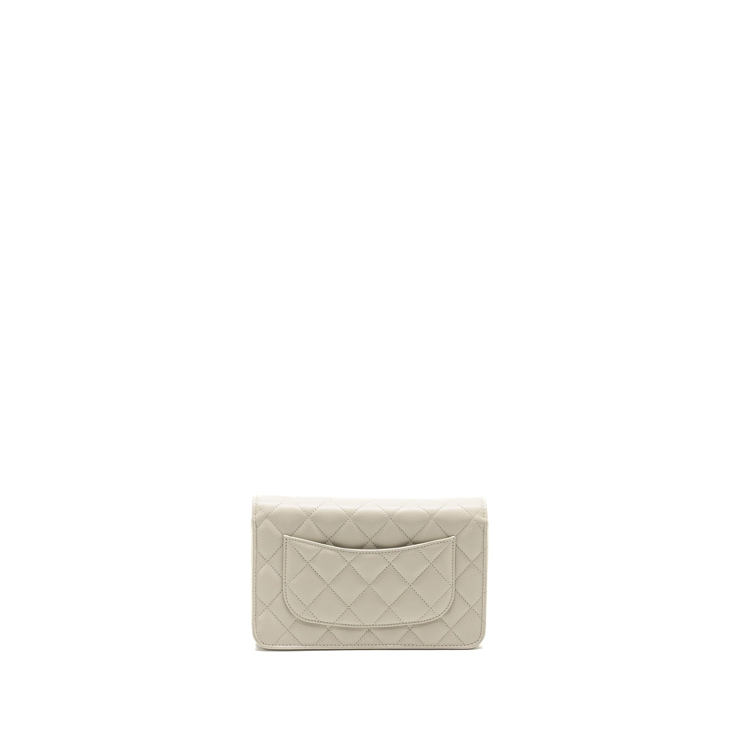 Chanel Classic on Caviar Creamy LGHW microchip White Wallet Case