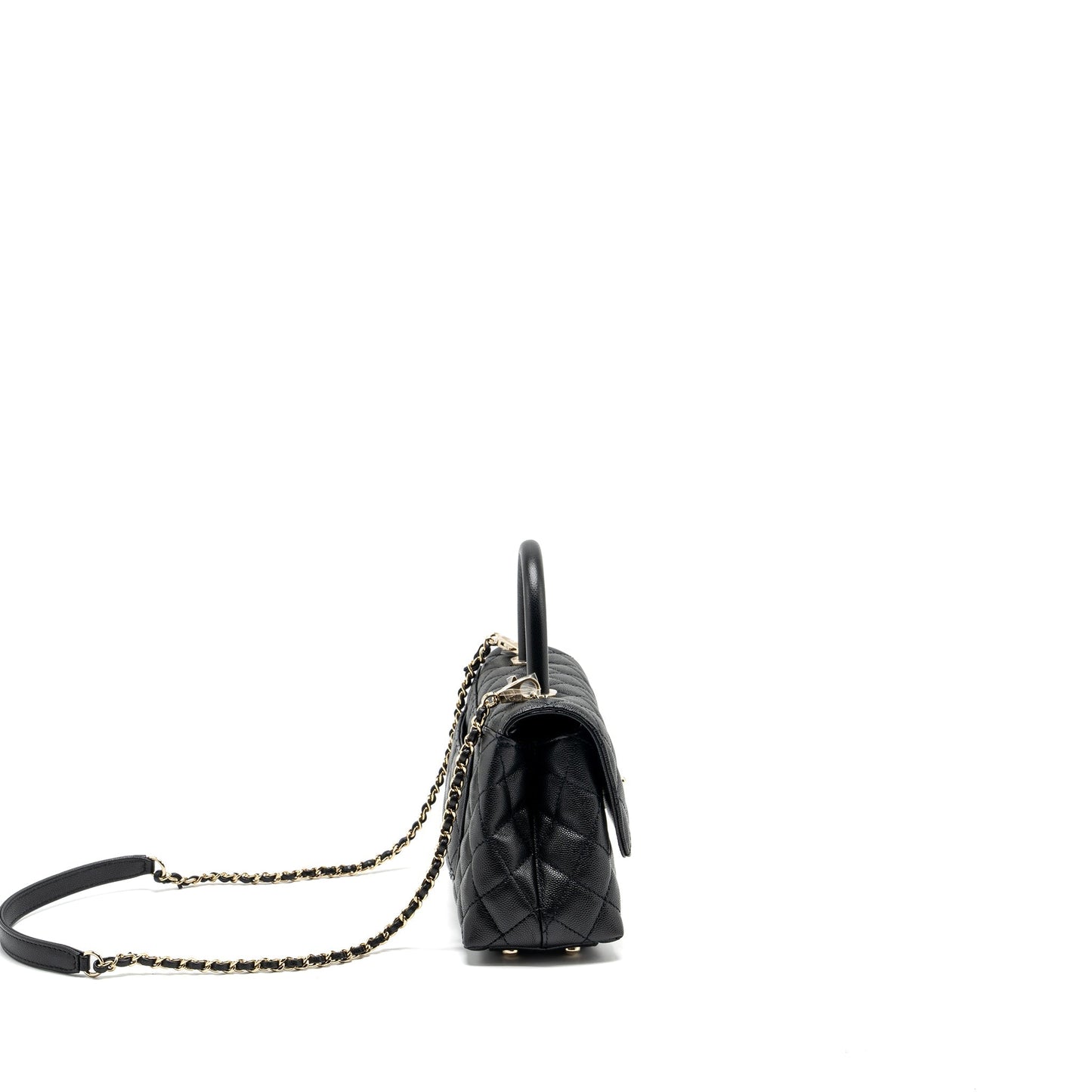 Chanel COCO HANDLE CAVIAR LGHW microchip Black Small Handbag Microchip 1