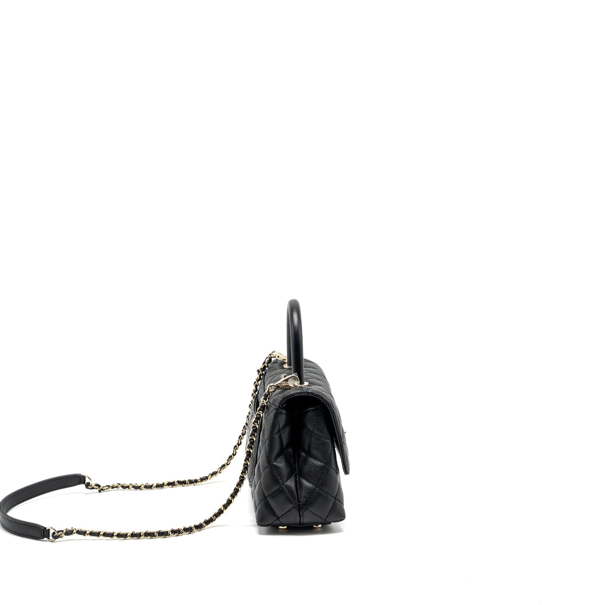 Chanel COCO HANDLE CAVIAR LGHW microchip Black Small Handbag Microchip 1
