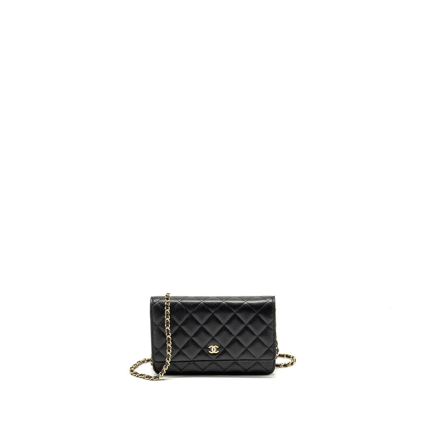 Chanel Classic on Caviar GHW Microchip Black Wallet Case Microchip 24