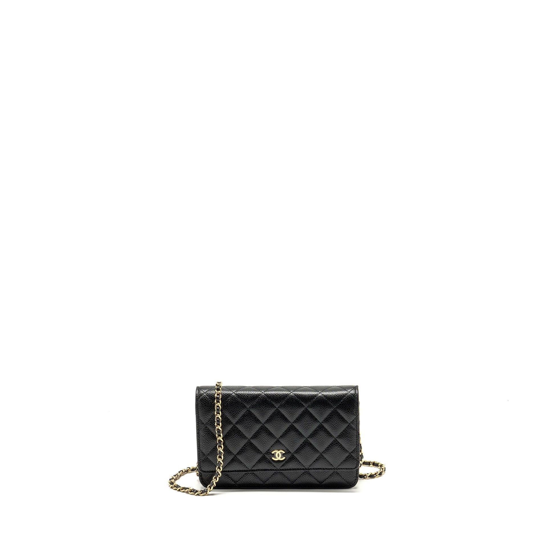 Chanel Classic on Caviar GHW Microchip Black Wallet Case Microchip 24