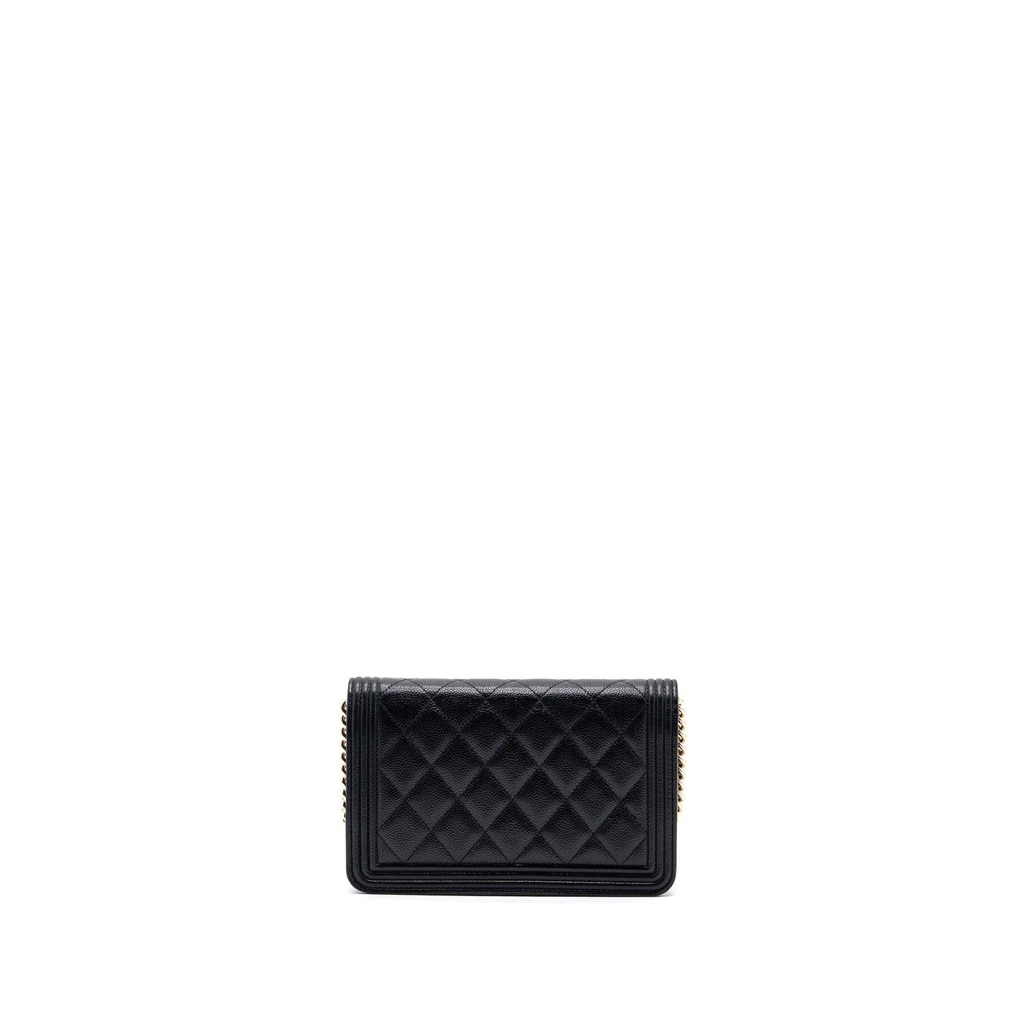 Chanel Boy On Caviar LGHW microchip Black Wallet Case
