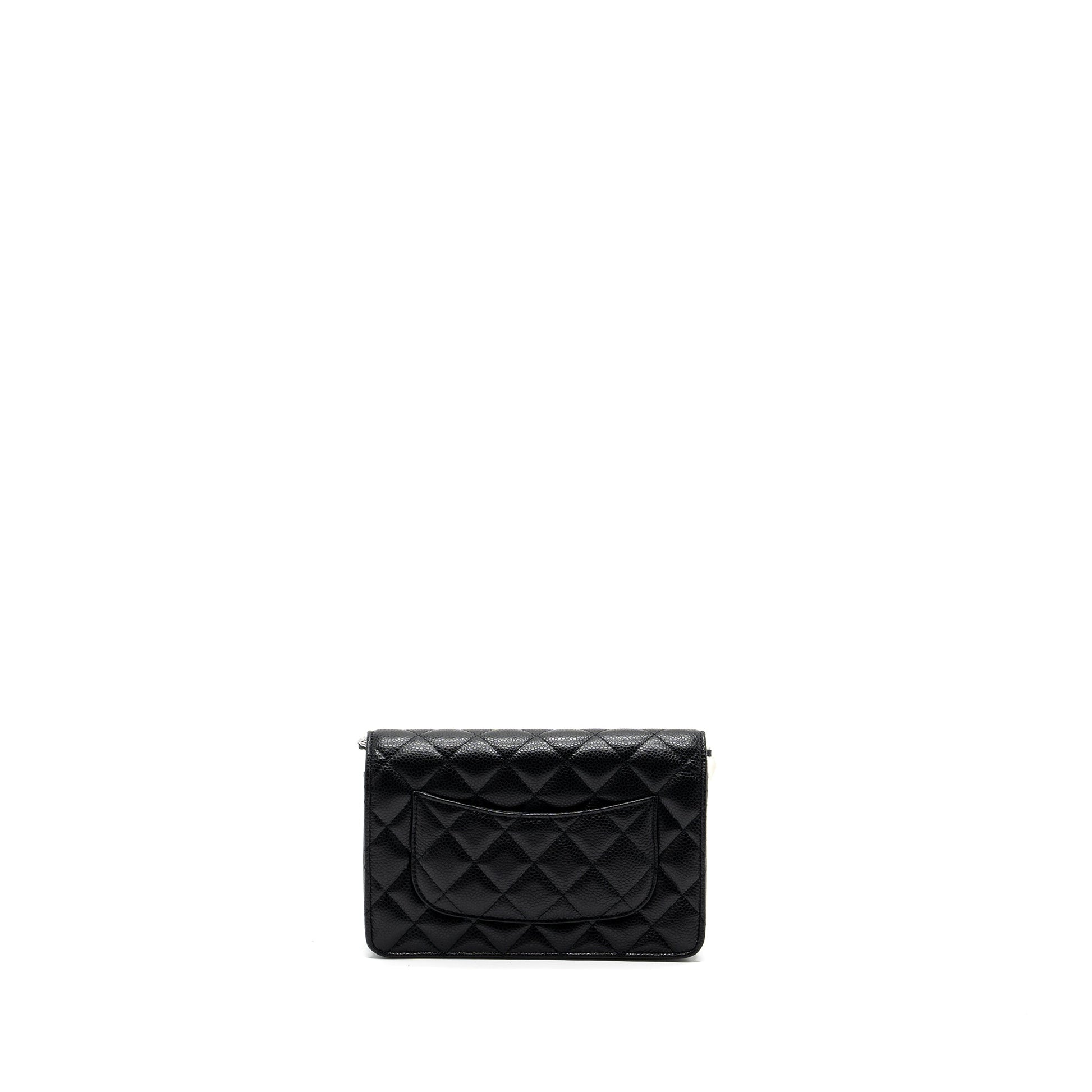 Chanel Classic on Caviar SHW Microchip Black Wallet Case Shw 8