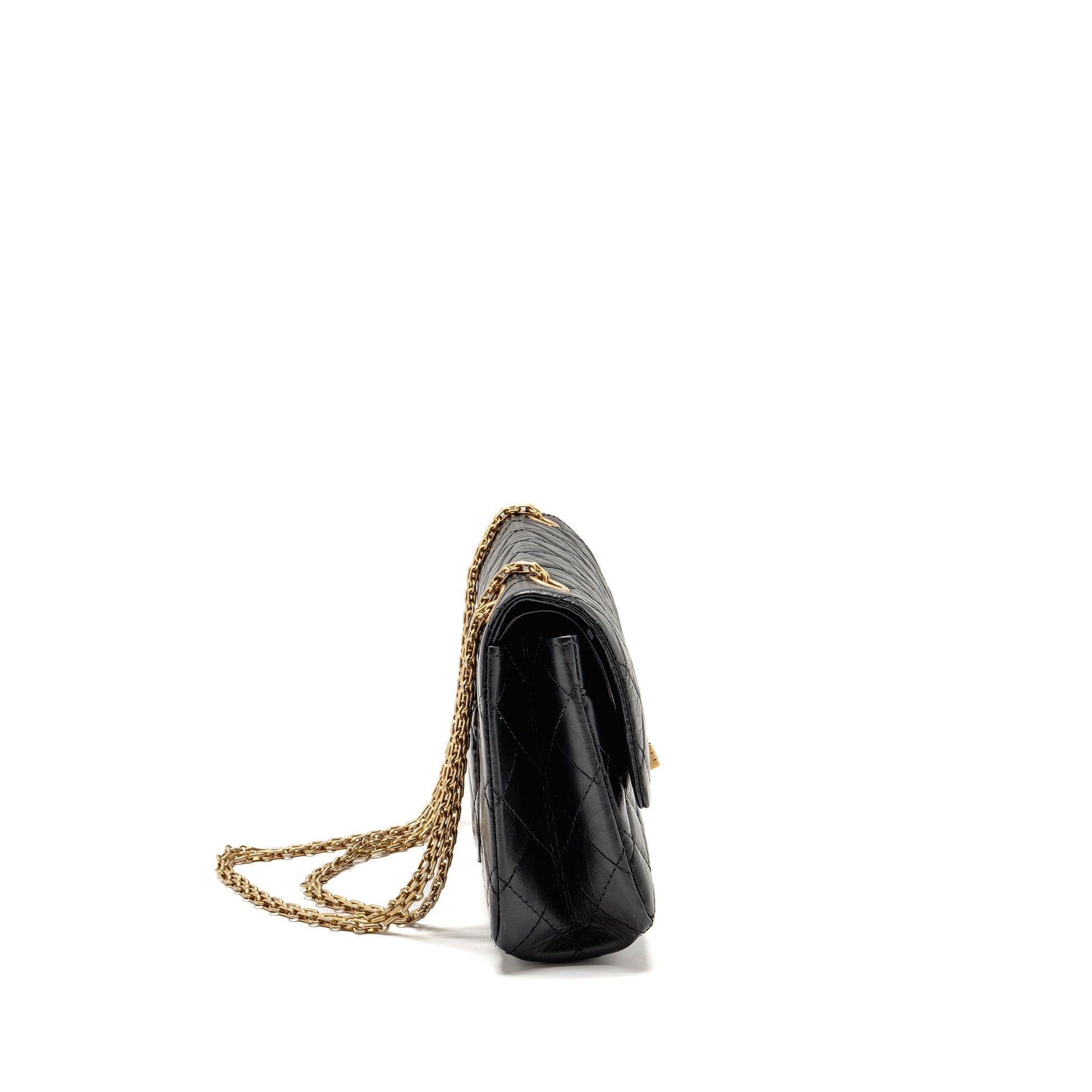 Chanel 2.55 Reissue Flap Aged Calfskin GHW Black Shoulder Bag 11