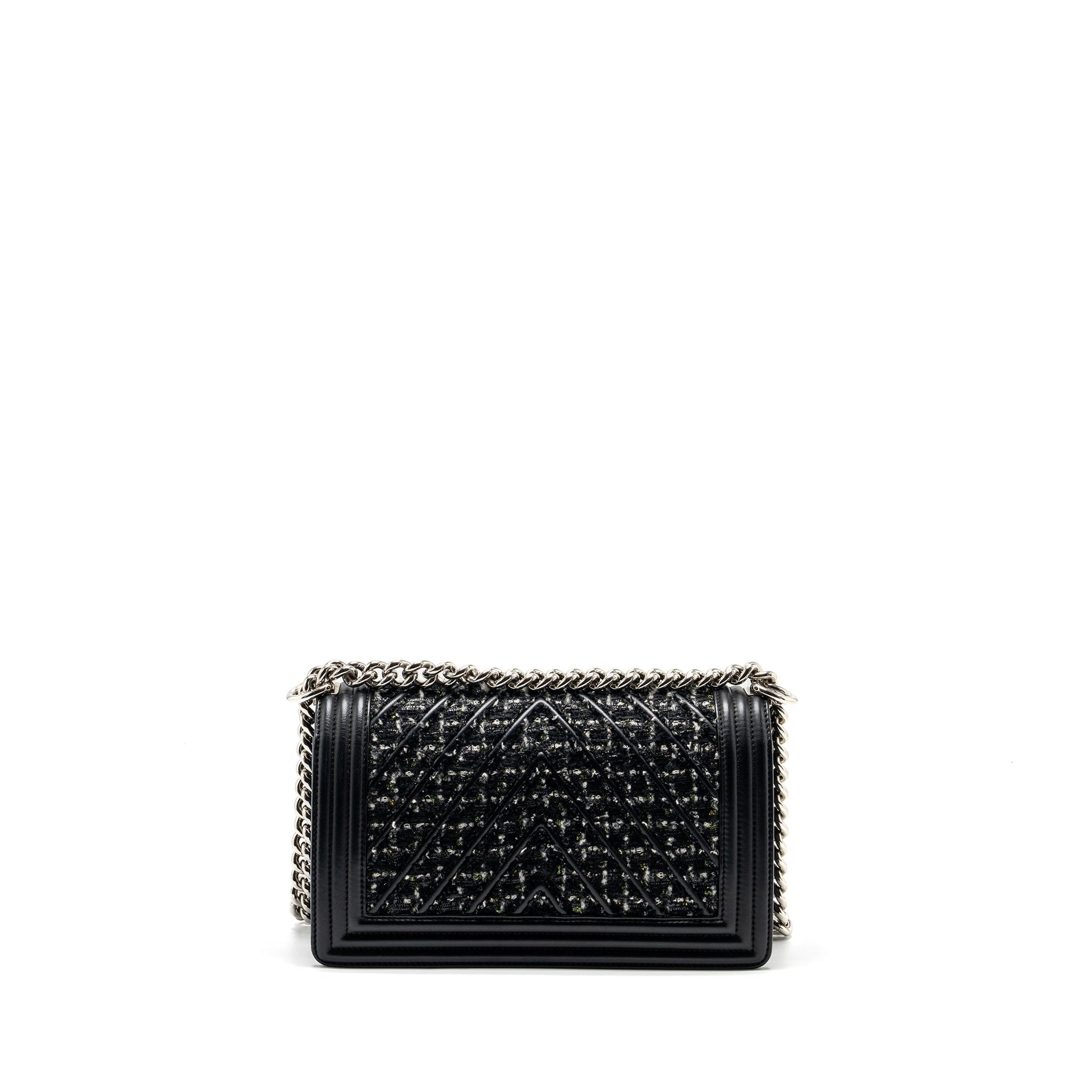 Chanel Boy Tweed Calfskin SHW Multicolour Black Handbag