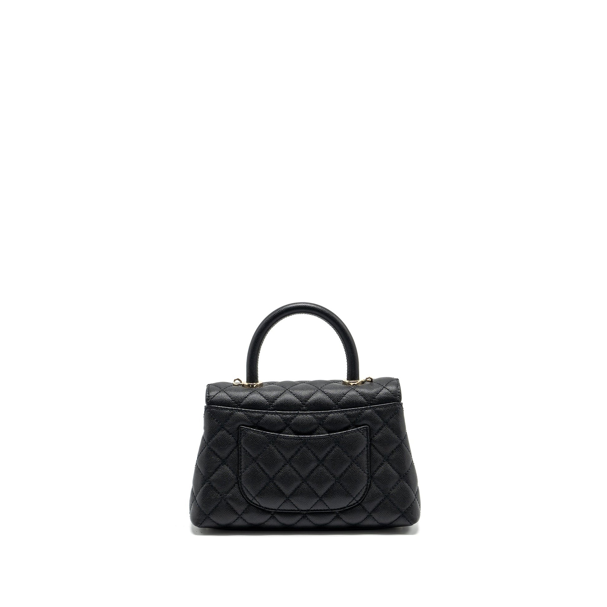 Chanel COCO Handle Caviar LGHW Microchip Black Small Handbag Microchip 16