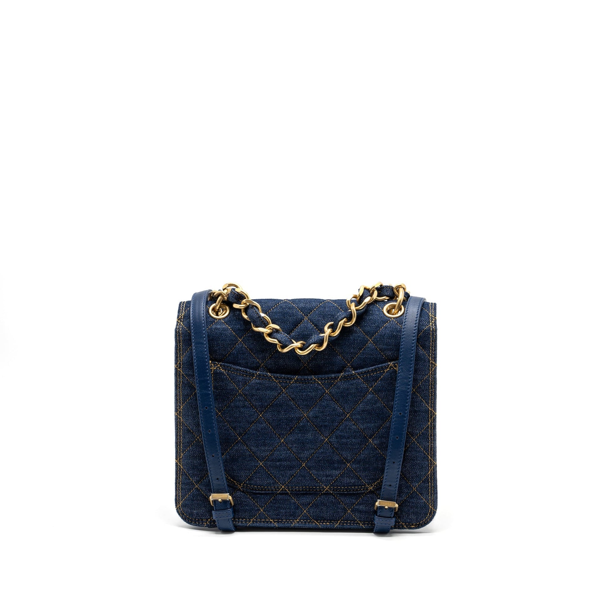 Chanel 23S Flap Backpack Denim Brushed GHW Blue Microchip 1