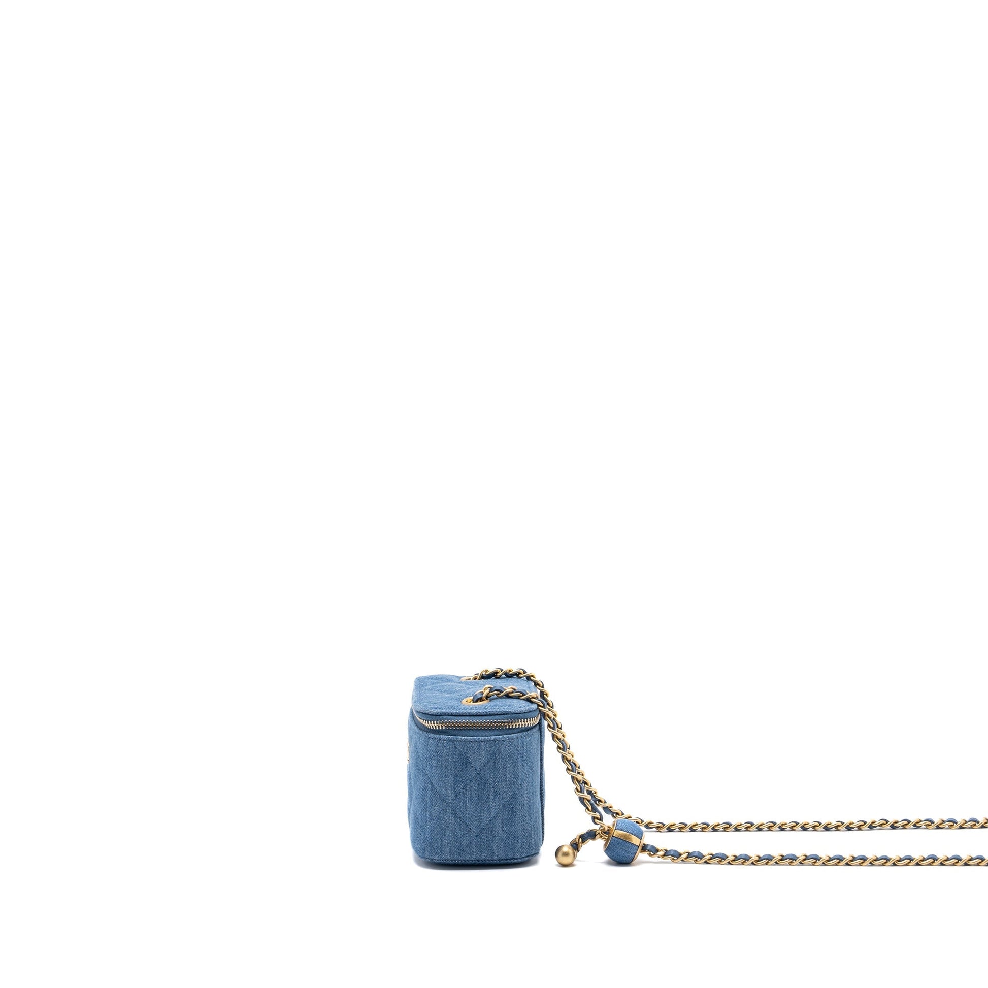 Chanel pearl crush vanity Denim GHW Blue Mini Bag
