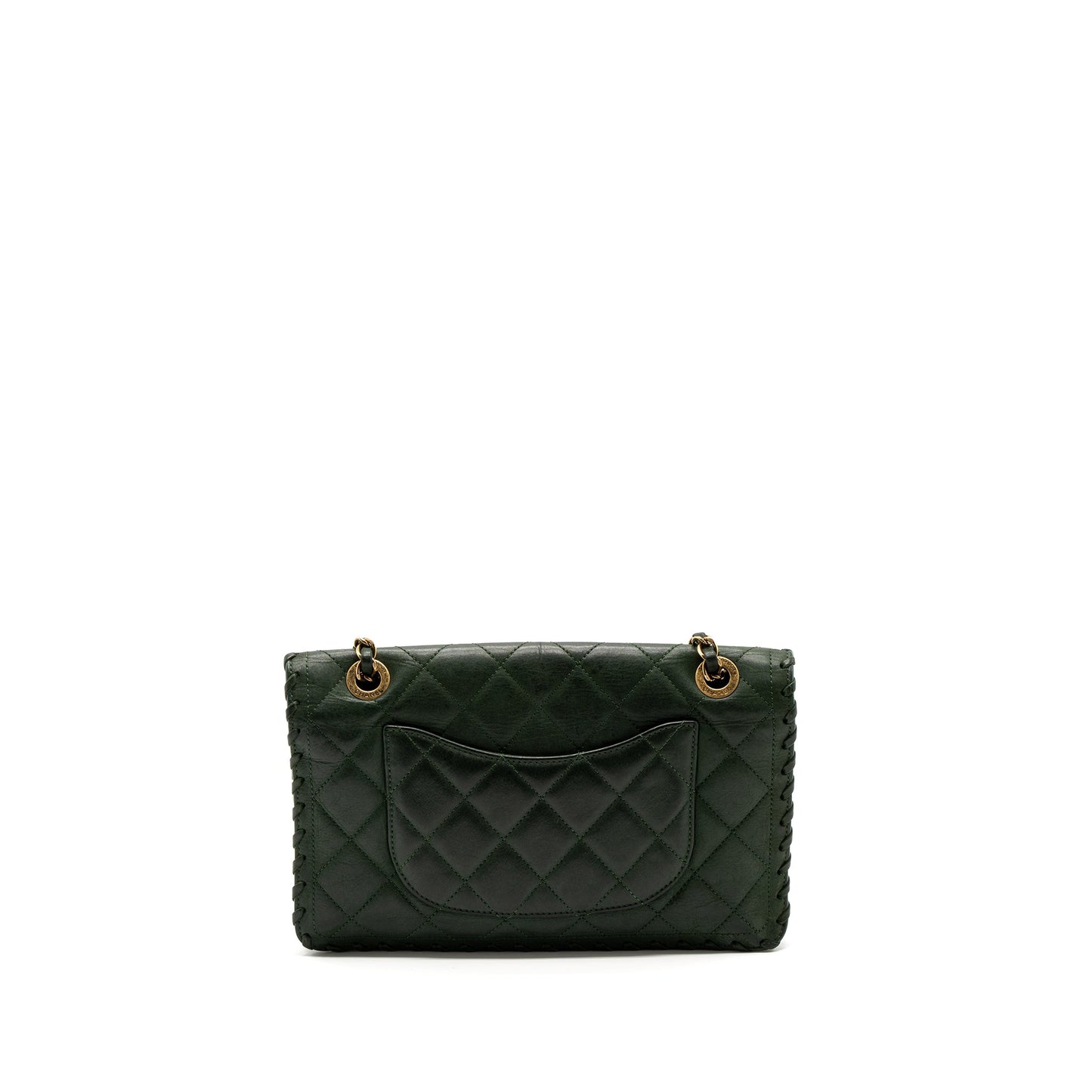 Chanel quilted flap calfskin ruthenium GHW Green Shoulder Bag