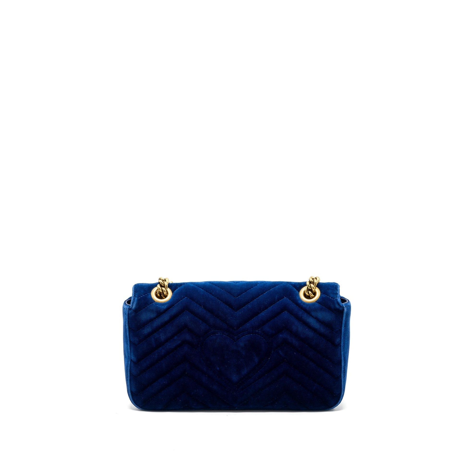 Gucci Marmont Shoulder Bag Velvet Blue