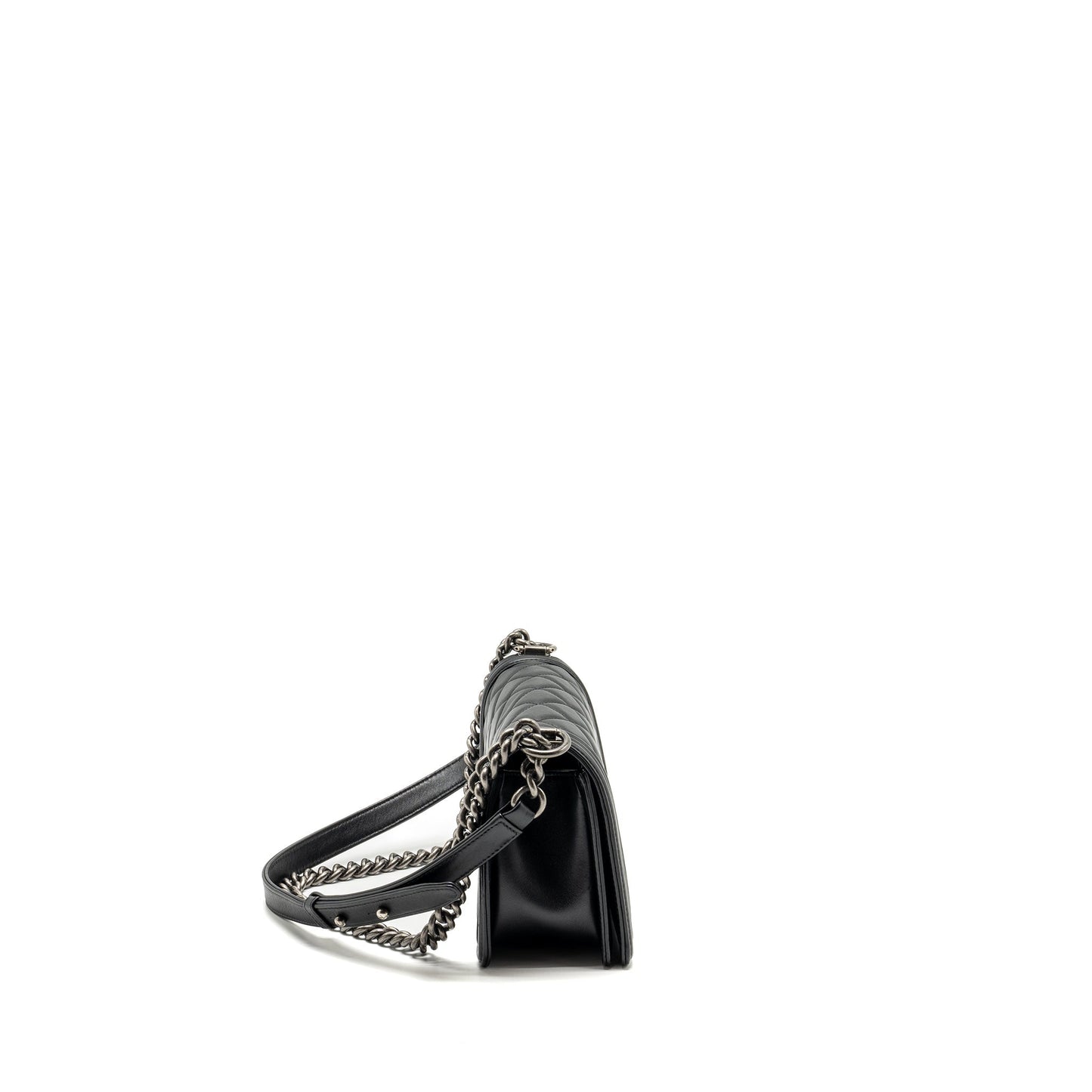 Chanel Boy Calfskin Ruthenium Hardware Black Handbag Hardware 1