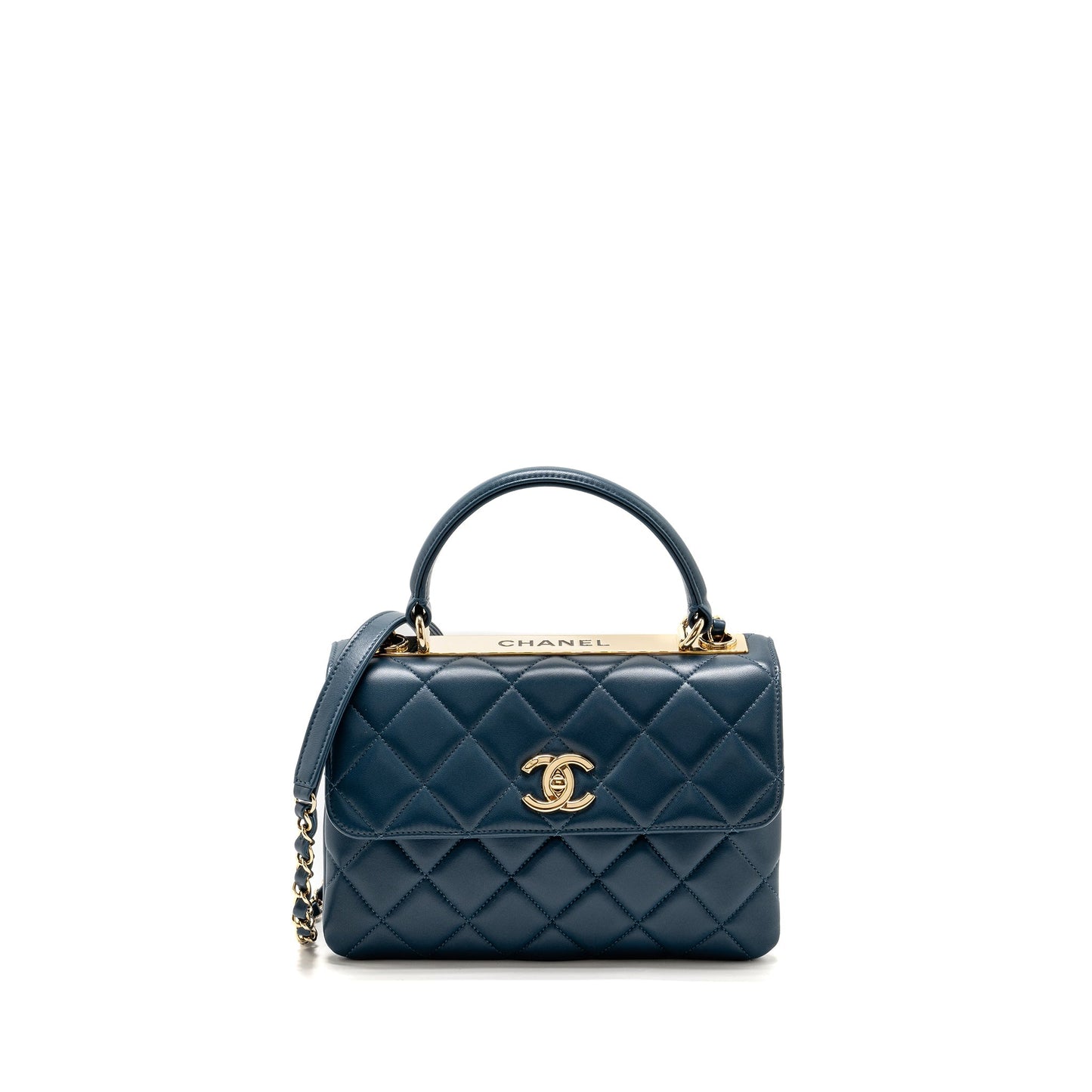 Chanel Trendy CC Flap Lambskin LGHW Blue Small Shoulder Bag