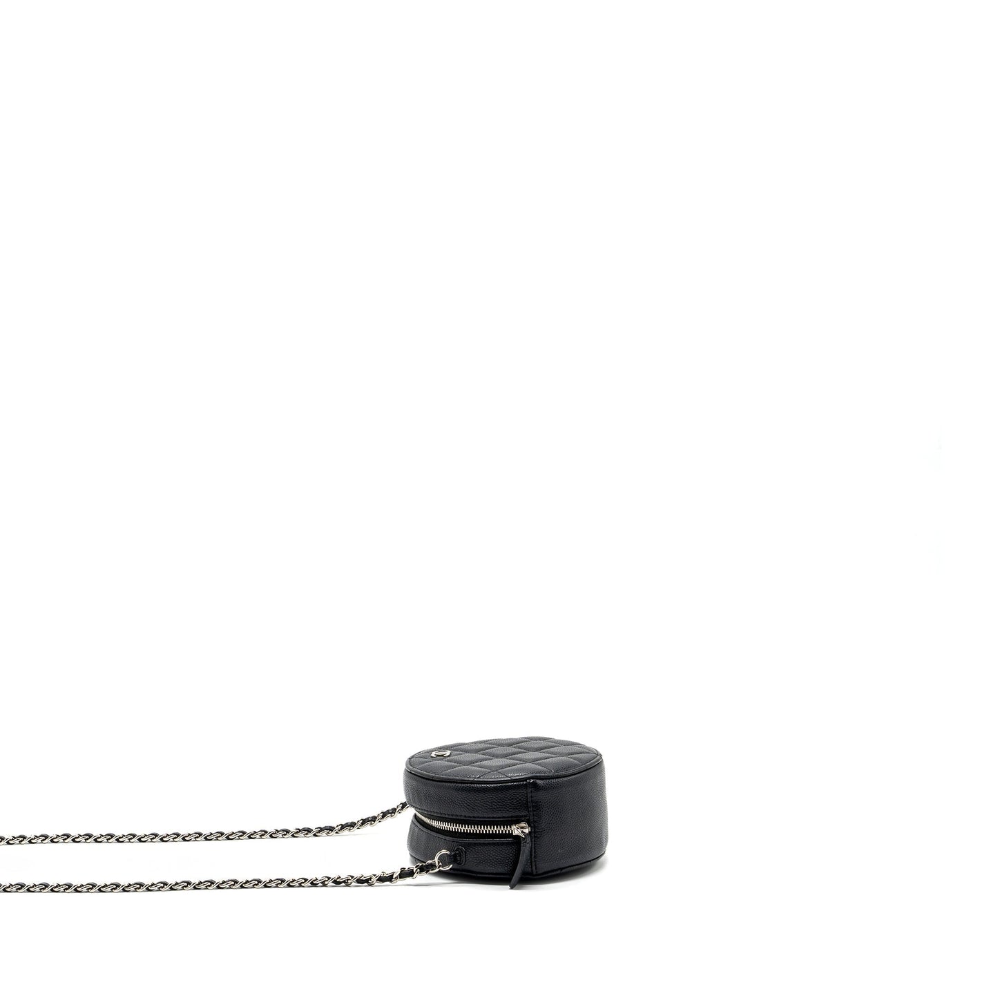 Chanel round sip caviar SHW Black Clutch Bag