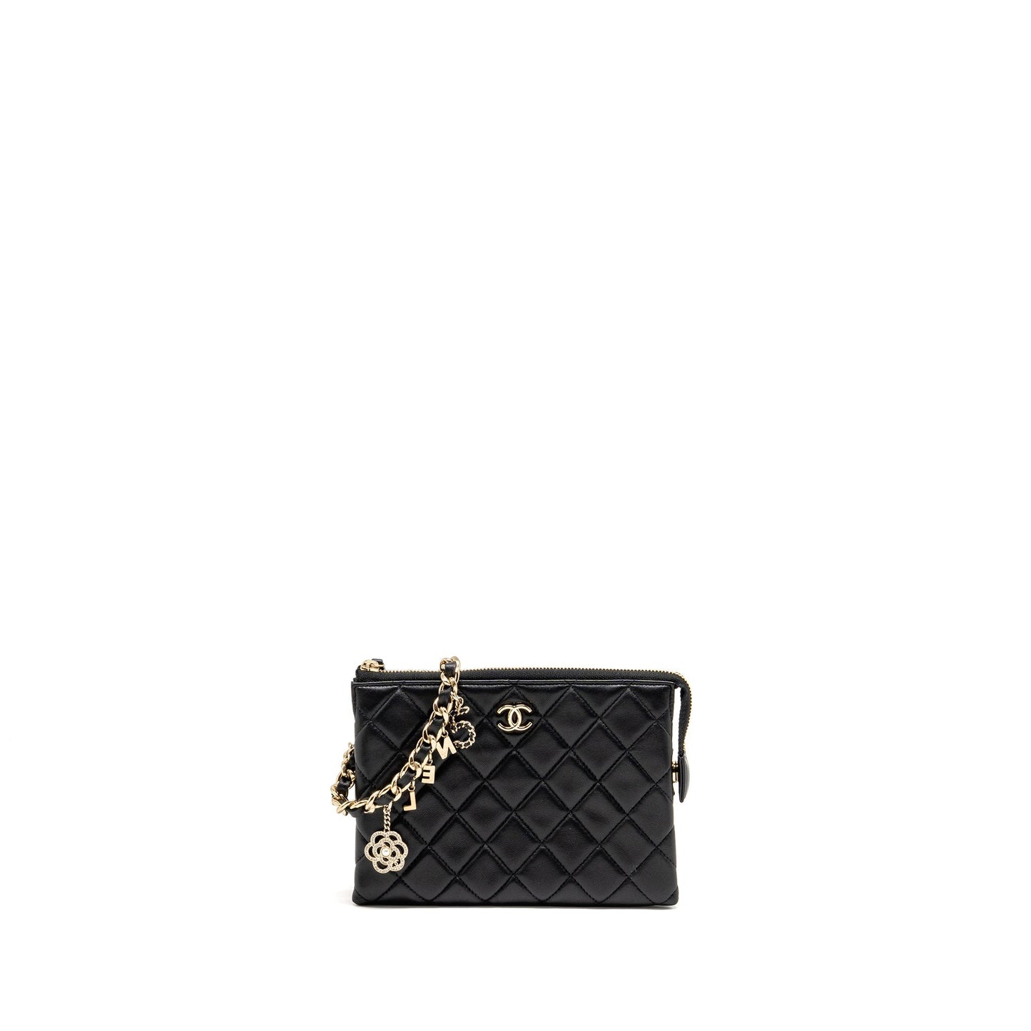 Chanel Coco Charms Quilted Lambskin LGHW Black Key Chain