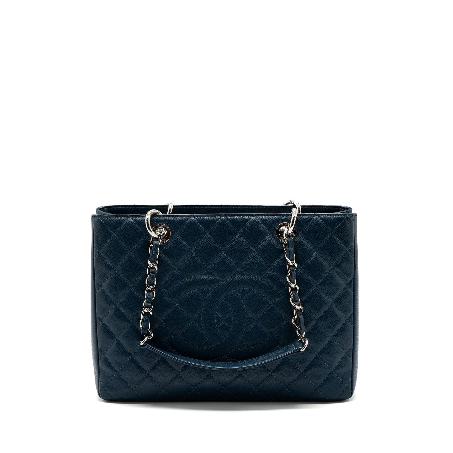 Chanel Grand Shopping GST Caviar Dark SHW Blue Tote Bag