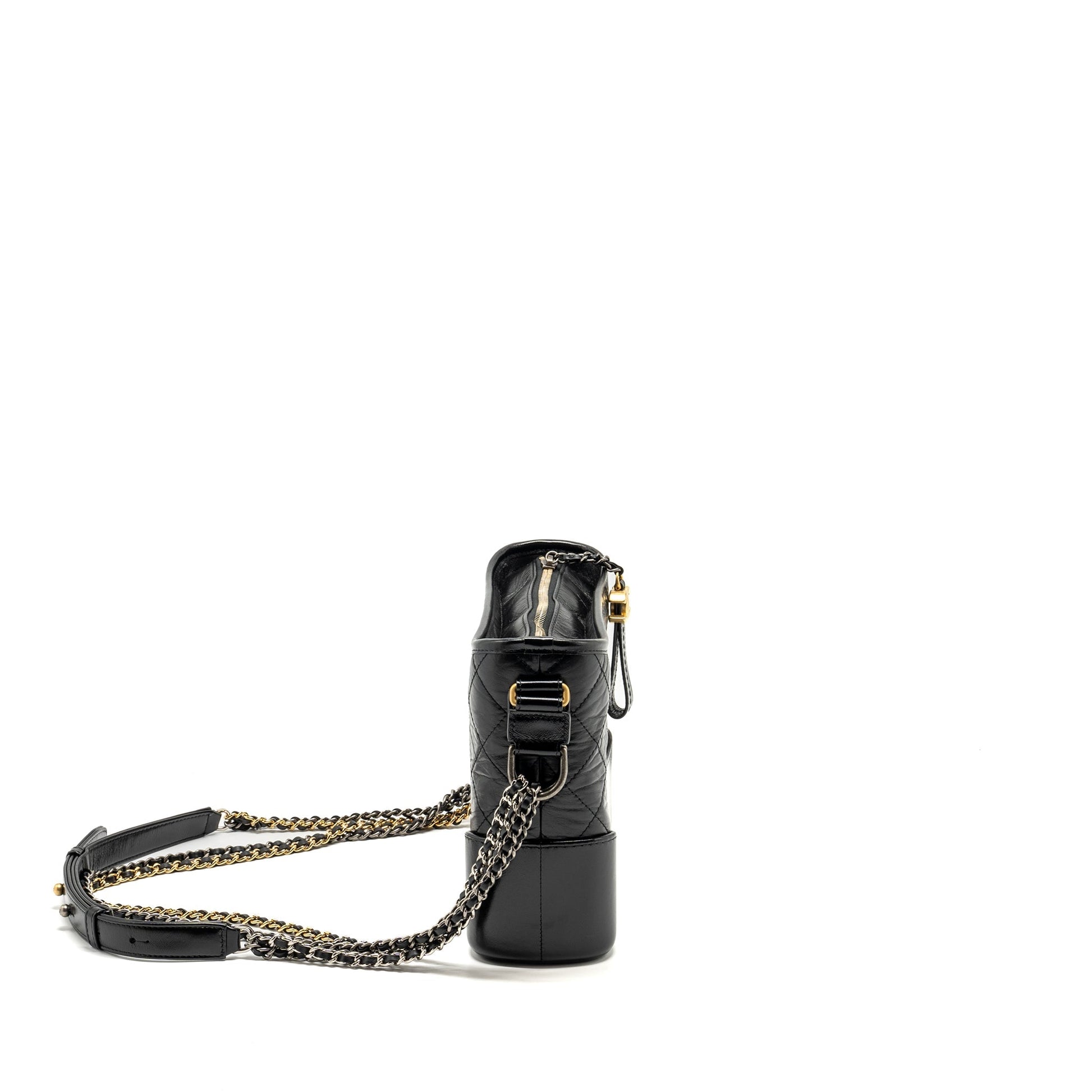Chanel New Gabrielle Hobo Calfskin Hardware Microchip Multicolour Black Shoulder Bag Hardware Microchip