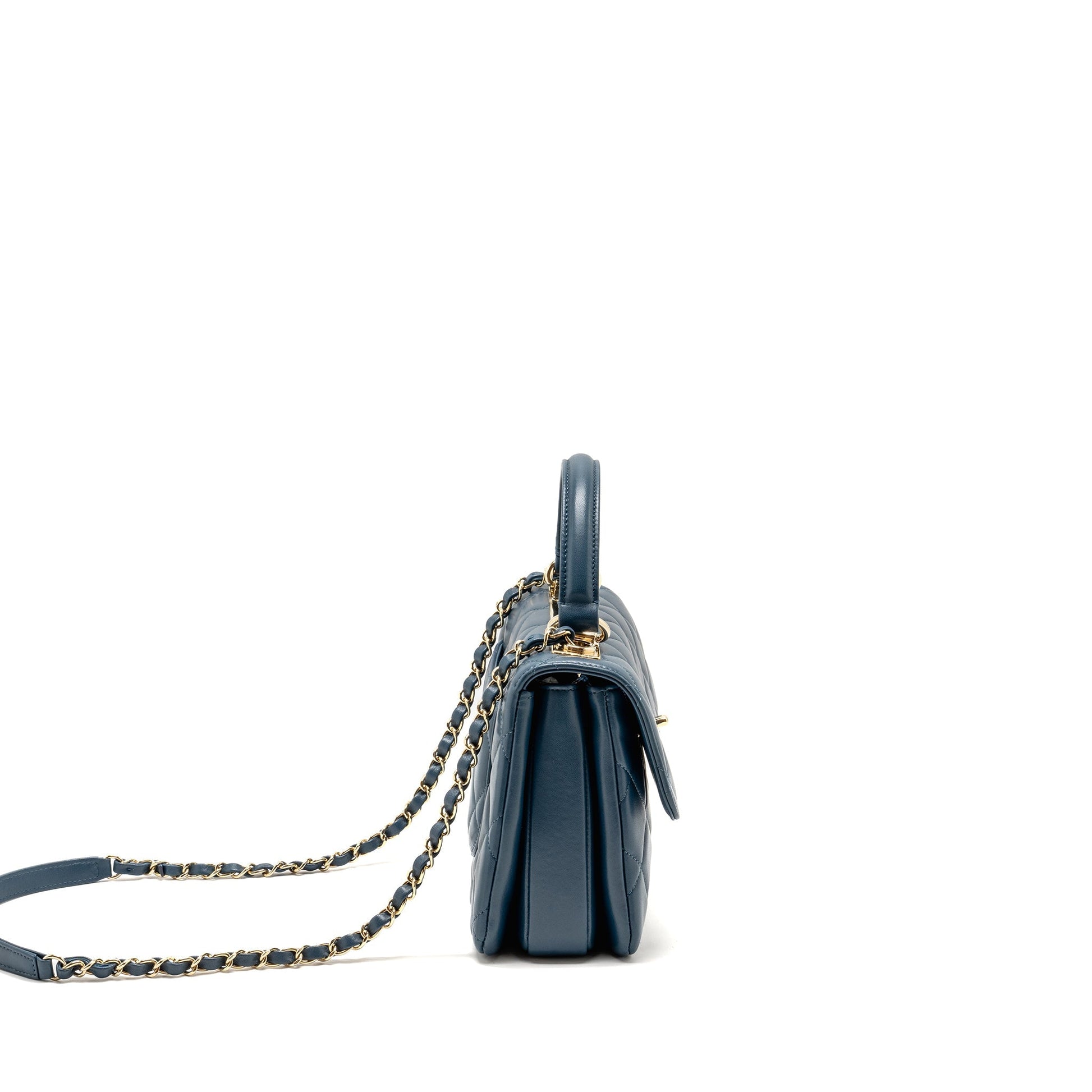 Chanel Trendy CC Flap Lambskin LGHW Blue Small Shoulder Bag