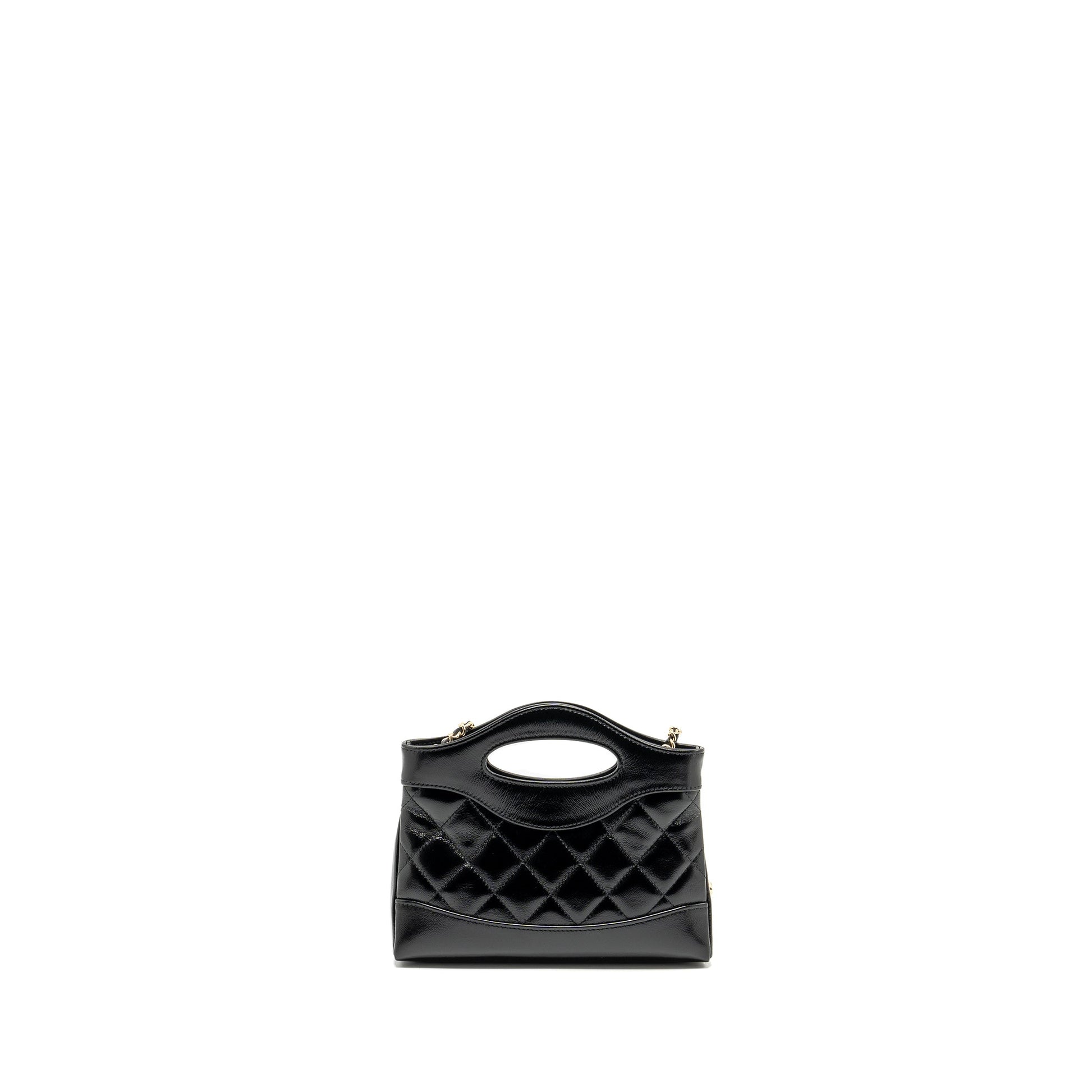 Chanel 31 Shiny Calfskin LGHW Microchip Black Clutch Bag