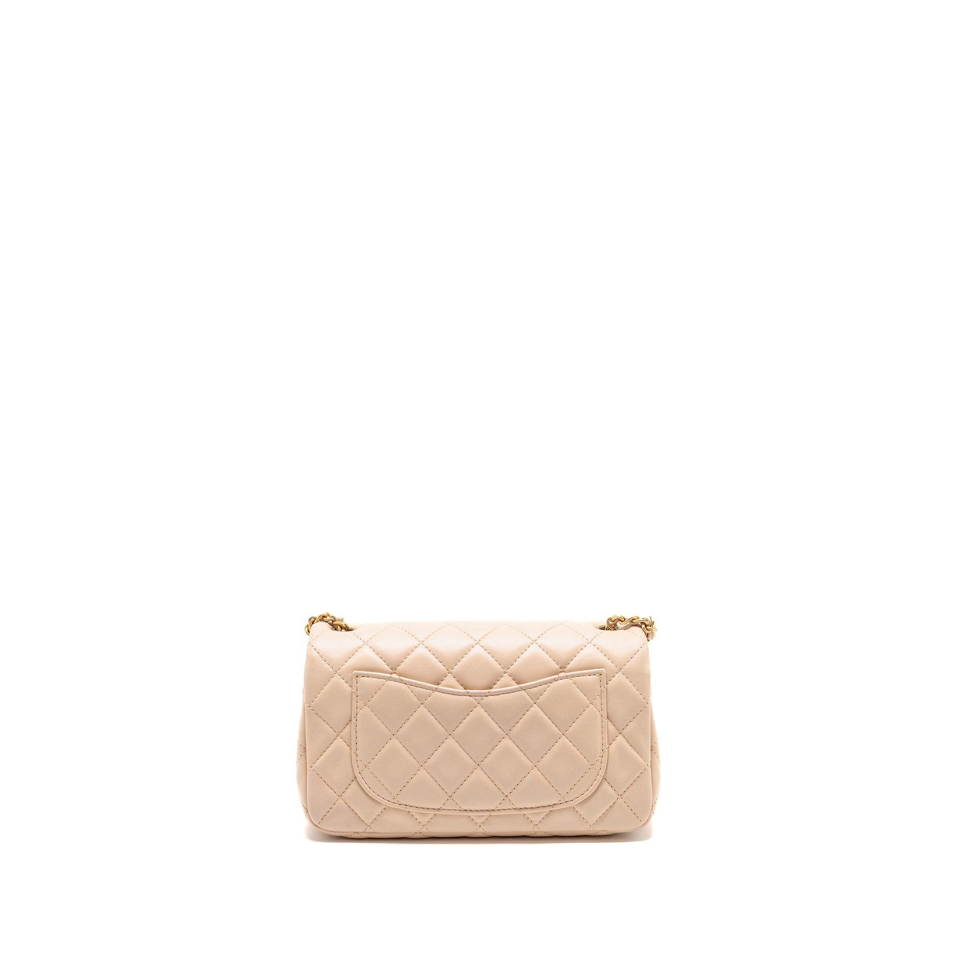 Chanel Pearl Crush Rectangular flap Lambskin light Pink Shoulder Bag