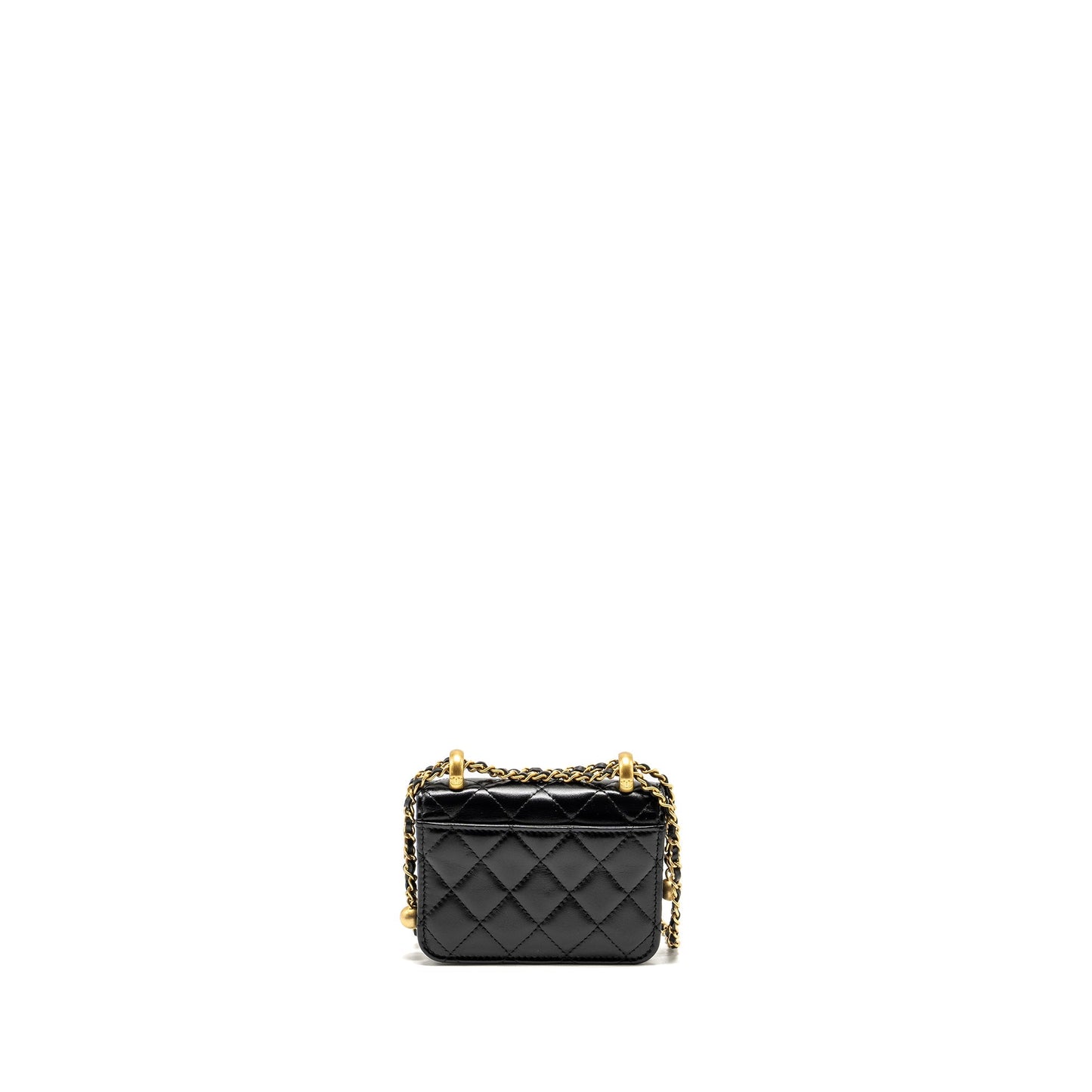 Chanel 21A Crush Flap Adjustable Calfskin GHW Black Gold Clutch Bag